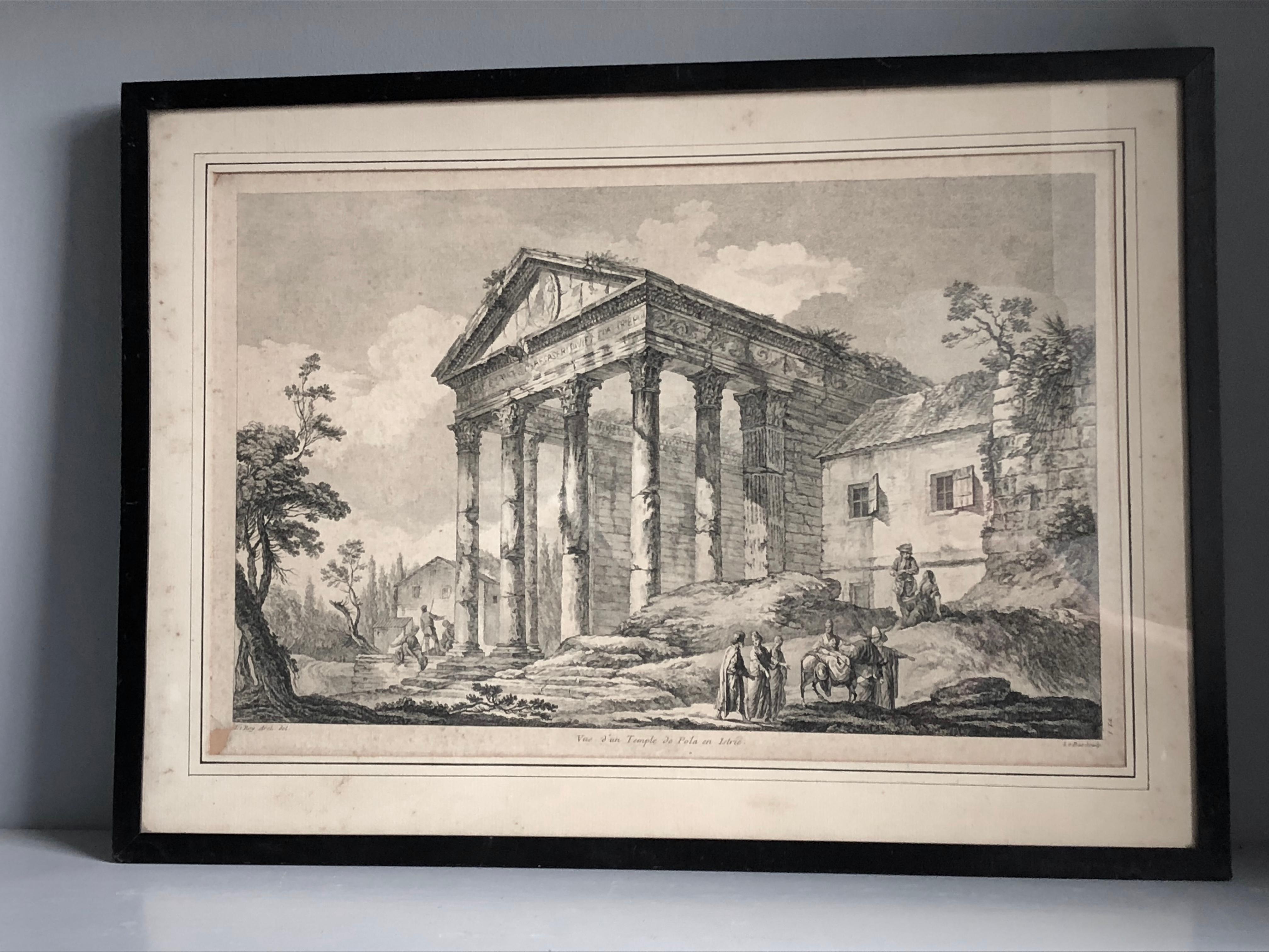 Set of 5 Engravings, ‘Les Ruines De Grece’ 1758, by Julien Le Roy In Good Condition In Doylestown, PA