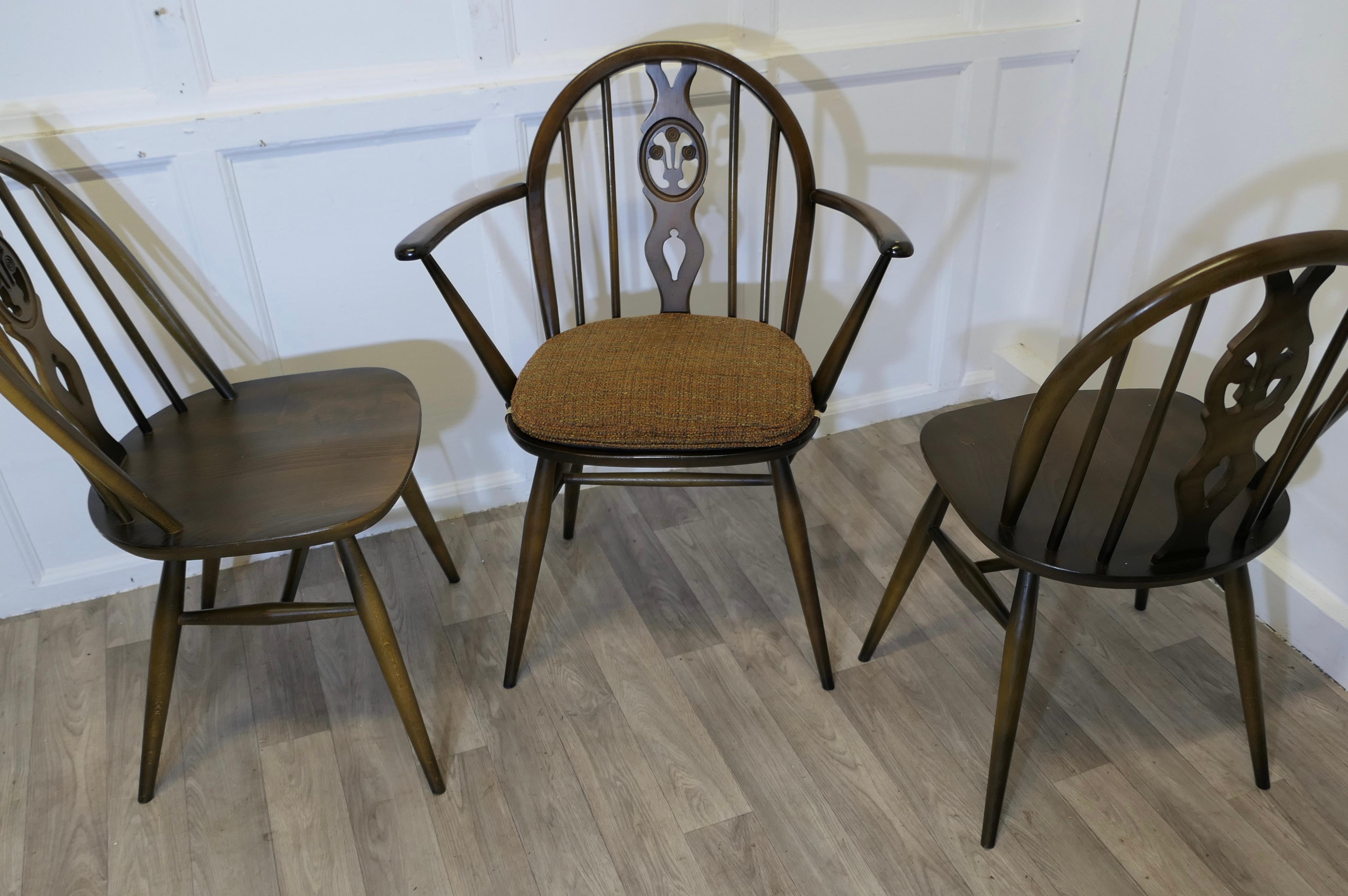 Elm Set of 5 Ercol Windsor Dining Chairs  The chairs are a classic design