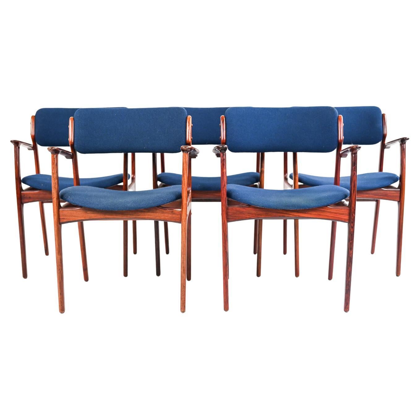 Set of 5 Erik Buch for O.D. Mobler Rosewood Model 50 Armchairs, c. 1960's  For Sale at 1stDibs