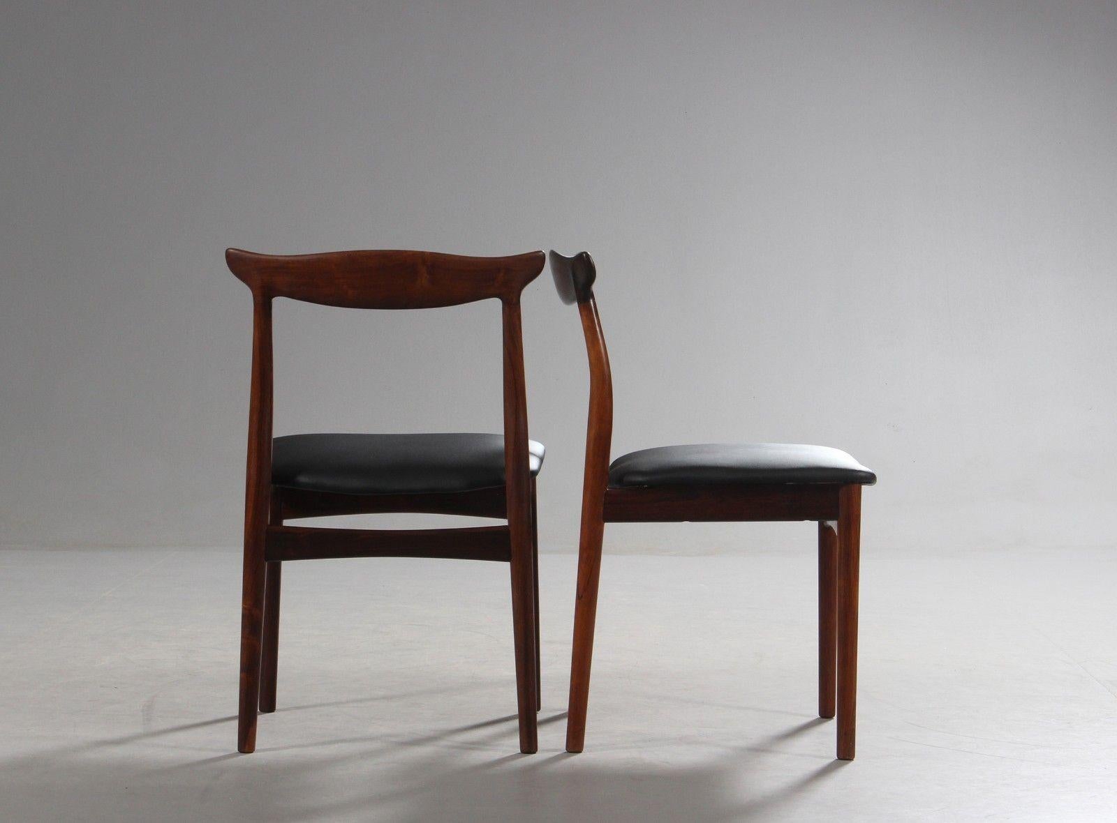 Danish Set of 4 Erik Worts Rosewood Dining Chairs For Sale