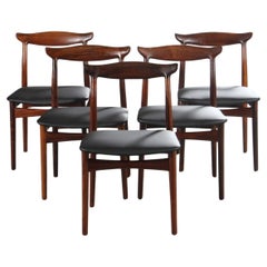 Lot de 5 chaises de salle à manger Erik Worts en bois de rose