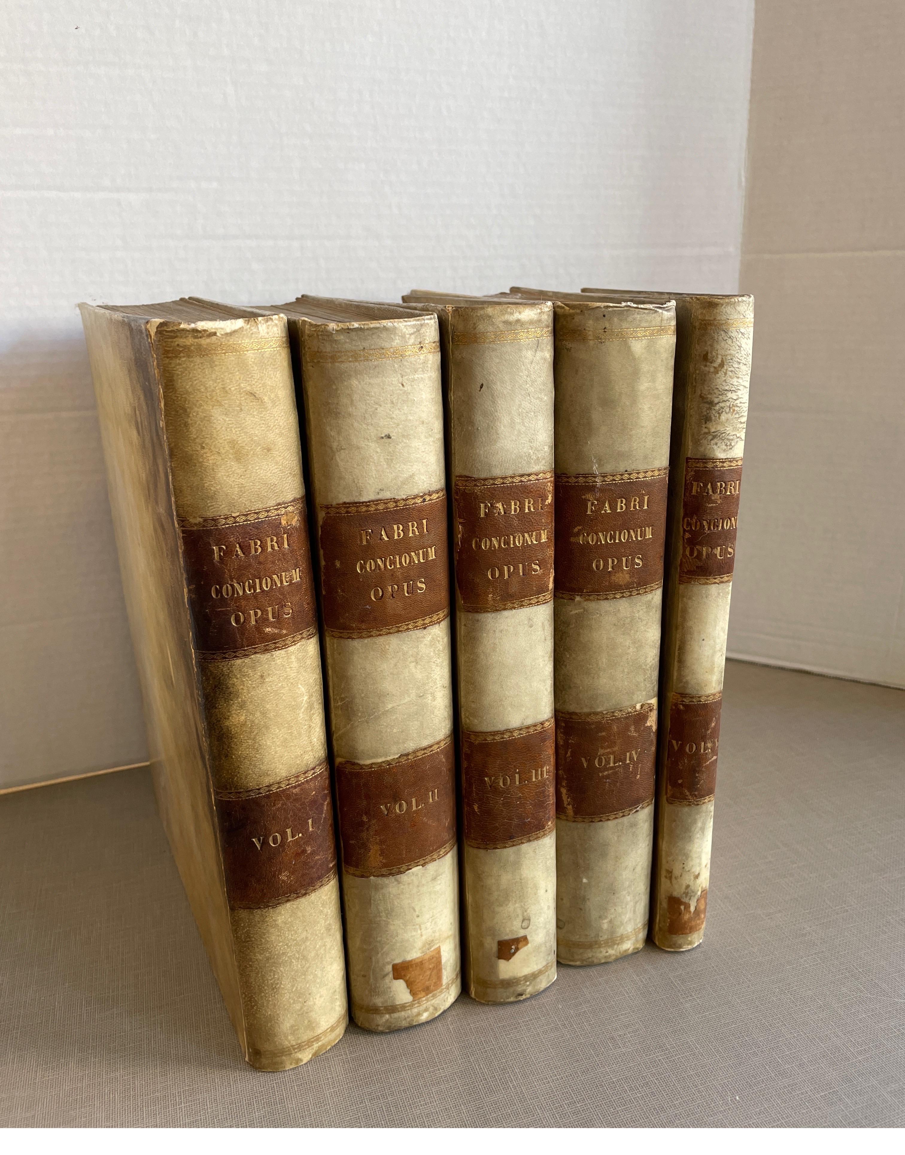 A rare set of 5 vellum books from 1872
The dimensions are for the 5 books stacked together 