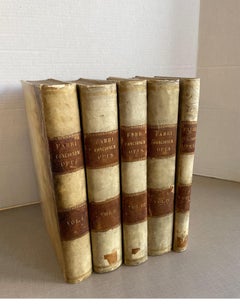 Set of 5 Fabri Concionum opus vellum books from 1872