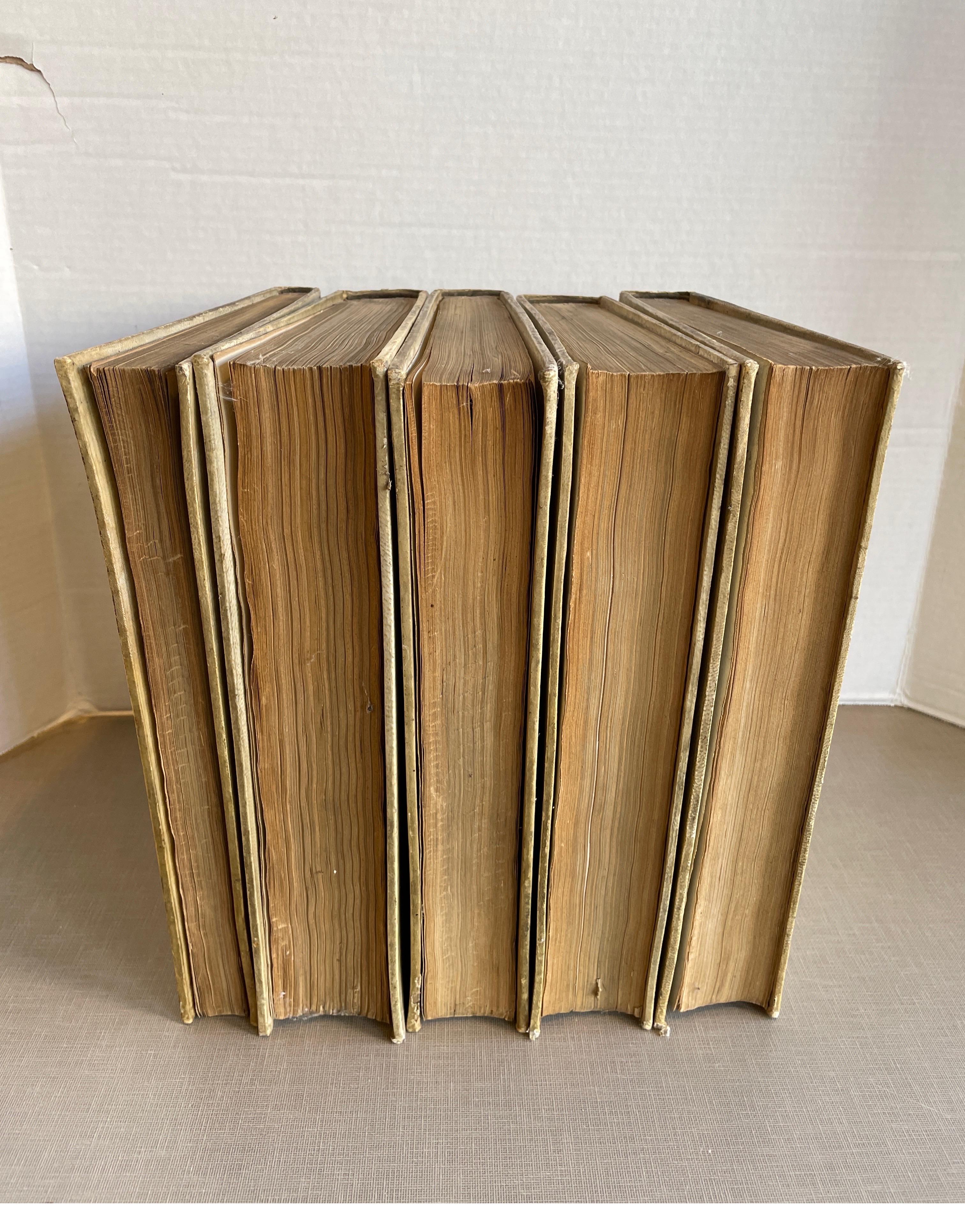 Set of 5 Fabri Concionum opus vellum books from 1872 In Fair Condition For Sale In Chicago, IL