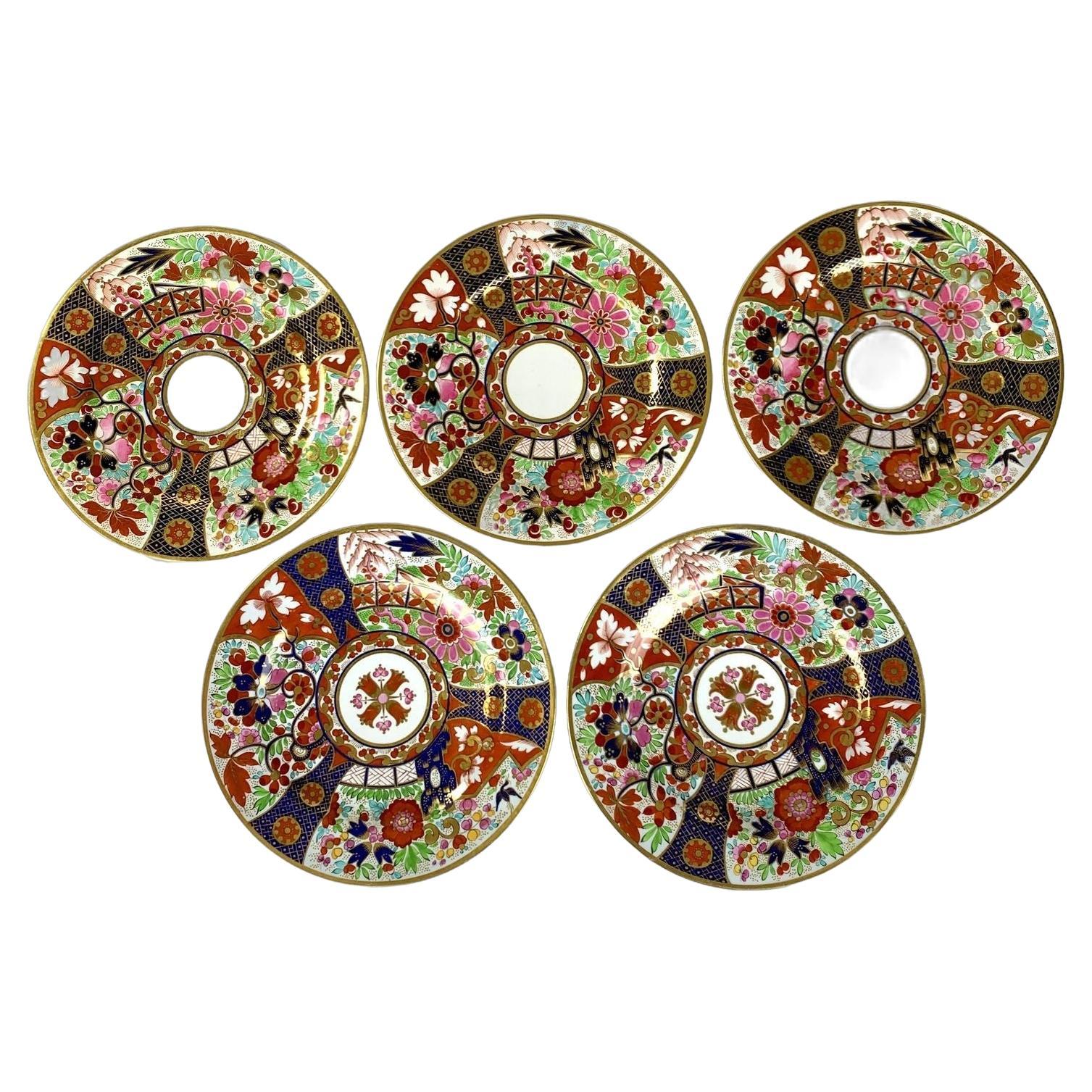 Set of 5 Flight Barr & Barr Worcester Imari Plates Hand Painted Circa 1810