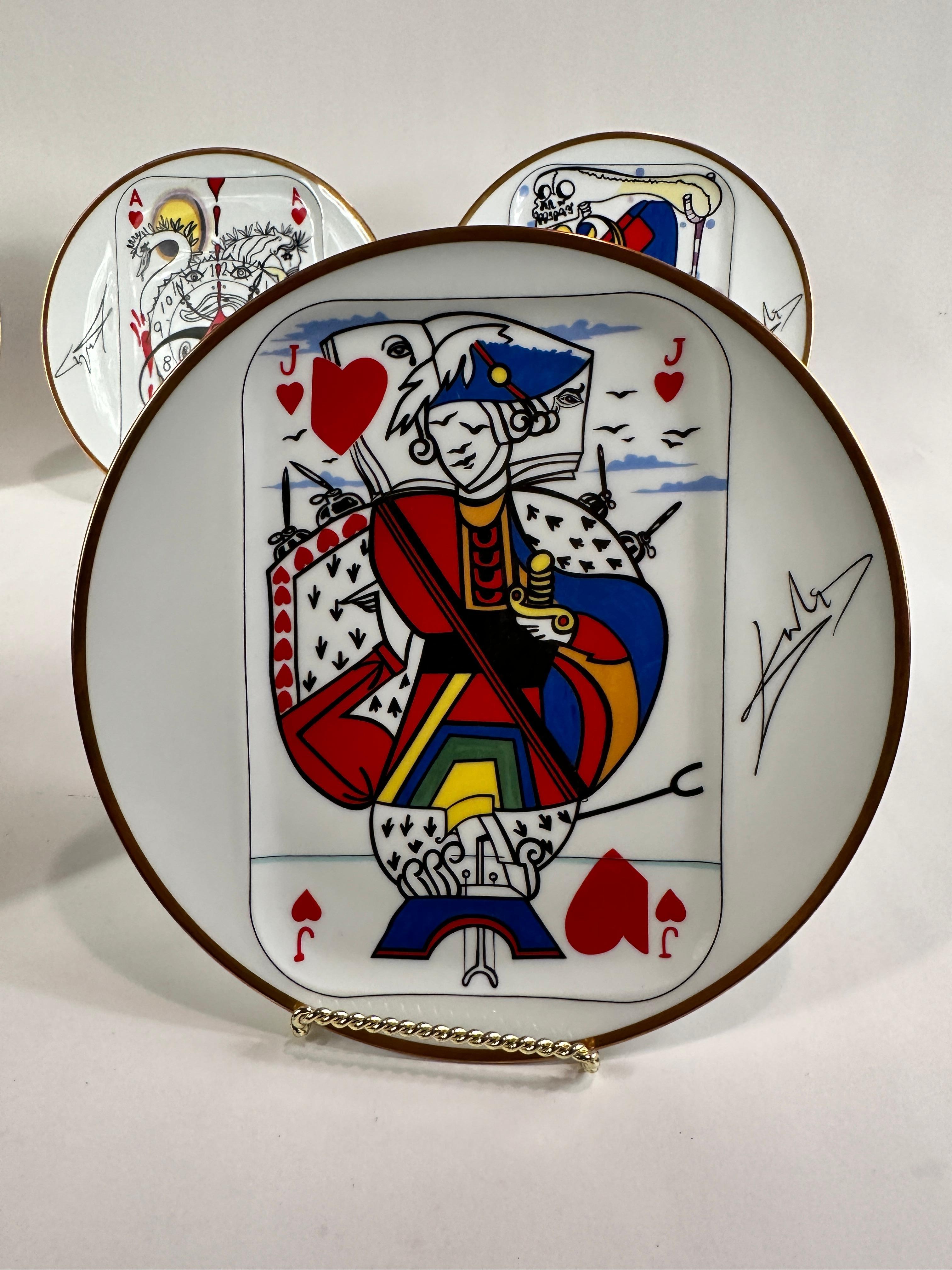 Set of 5 Framed Carte a Jouer Porcelain Plates by Salvador Dali for Puiforcat 3