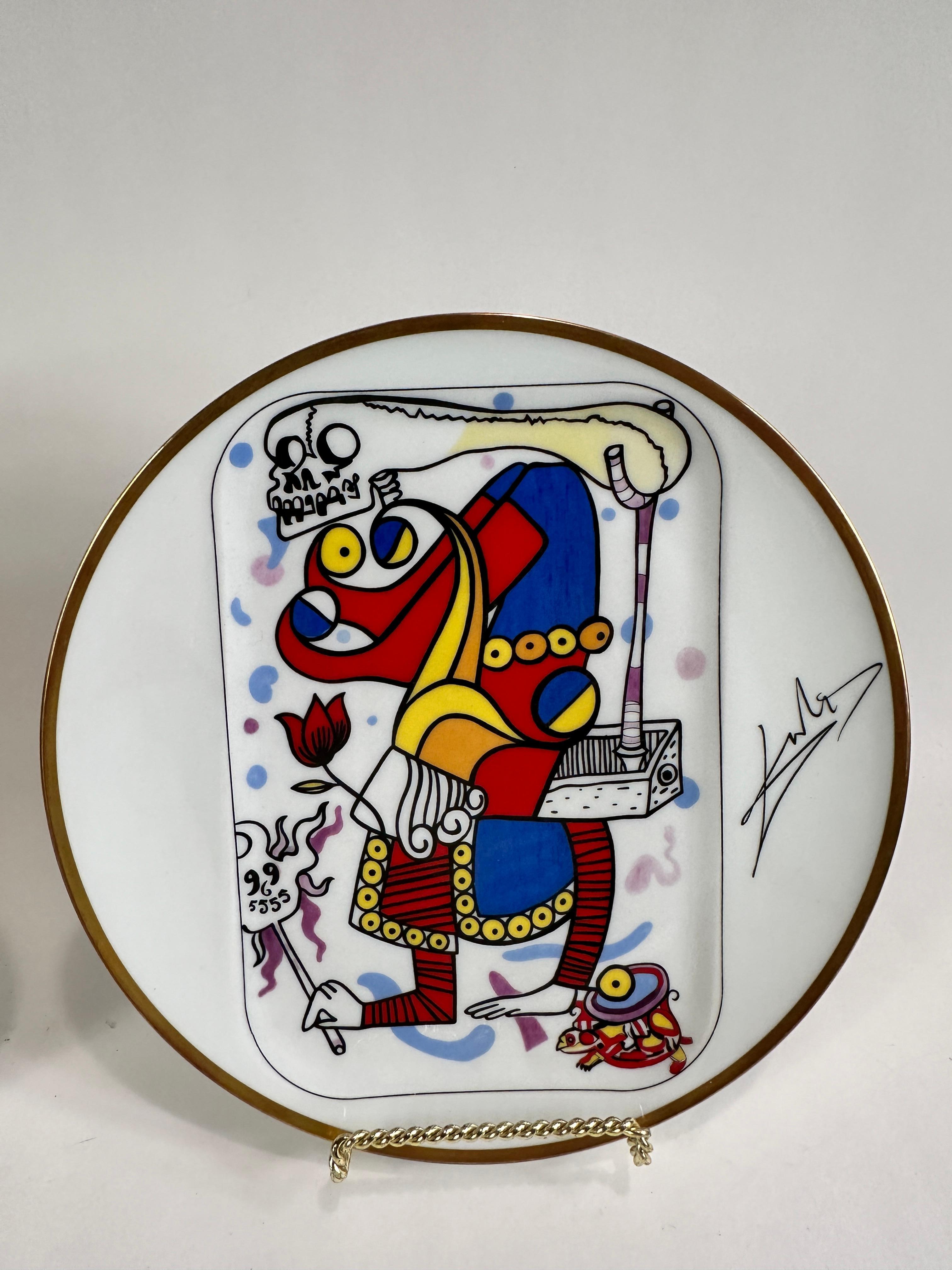 Set of 5 Framed Carte a Jouer Porcelain Plates by Salvador Dali for Puiforcat 6