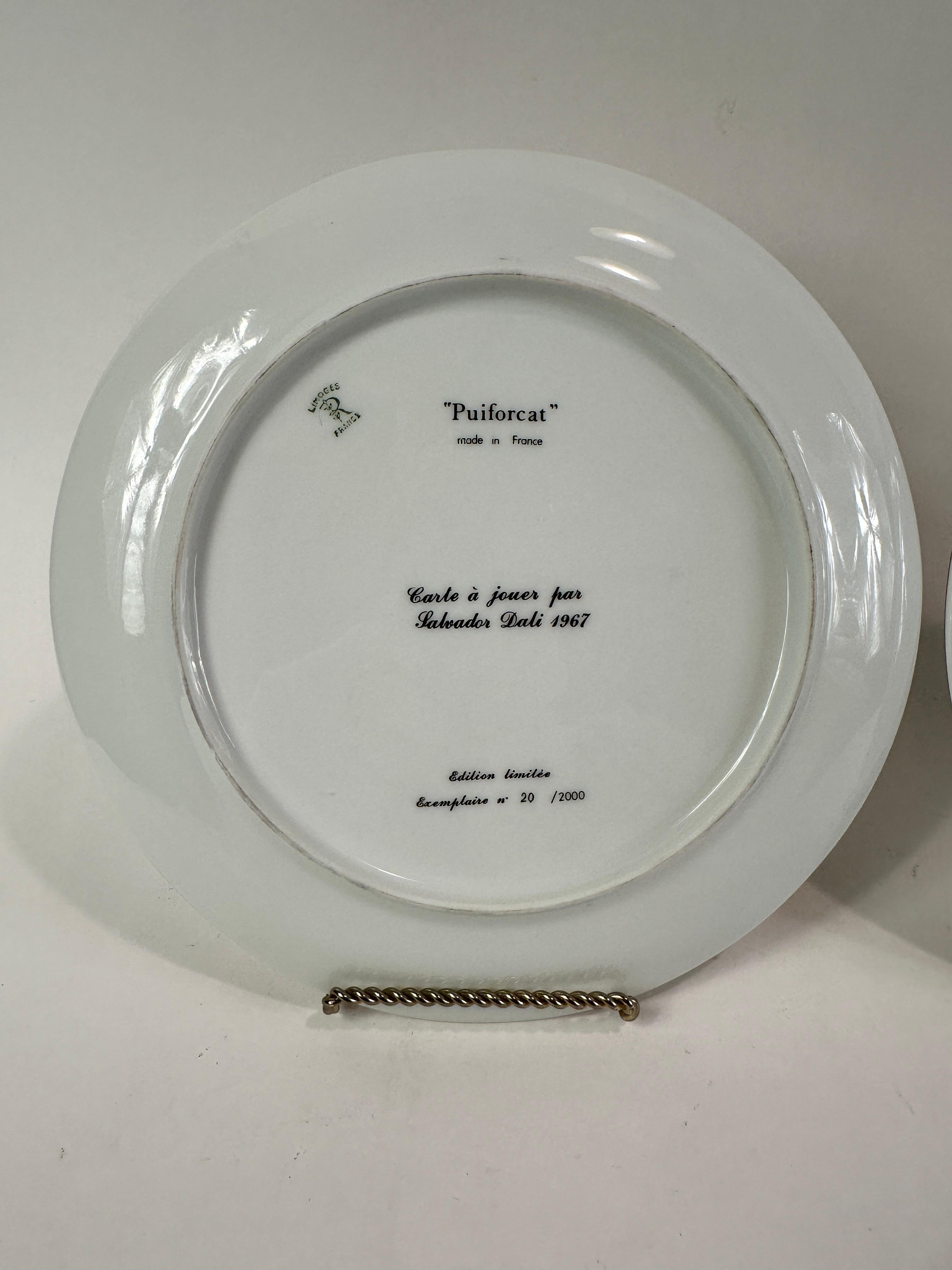 Set of 5 Framed Carte a Jouer Porcelain Plates by Salvador Dali for Puiforcat 9