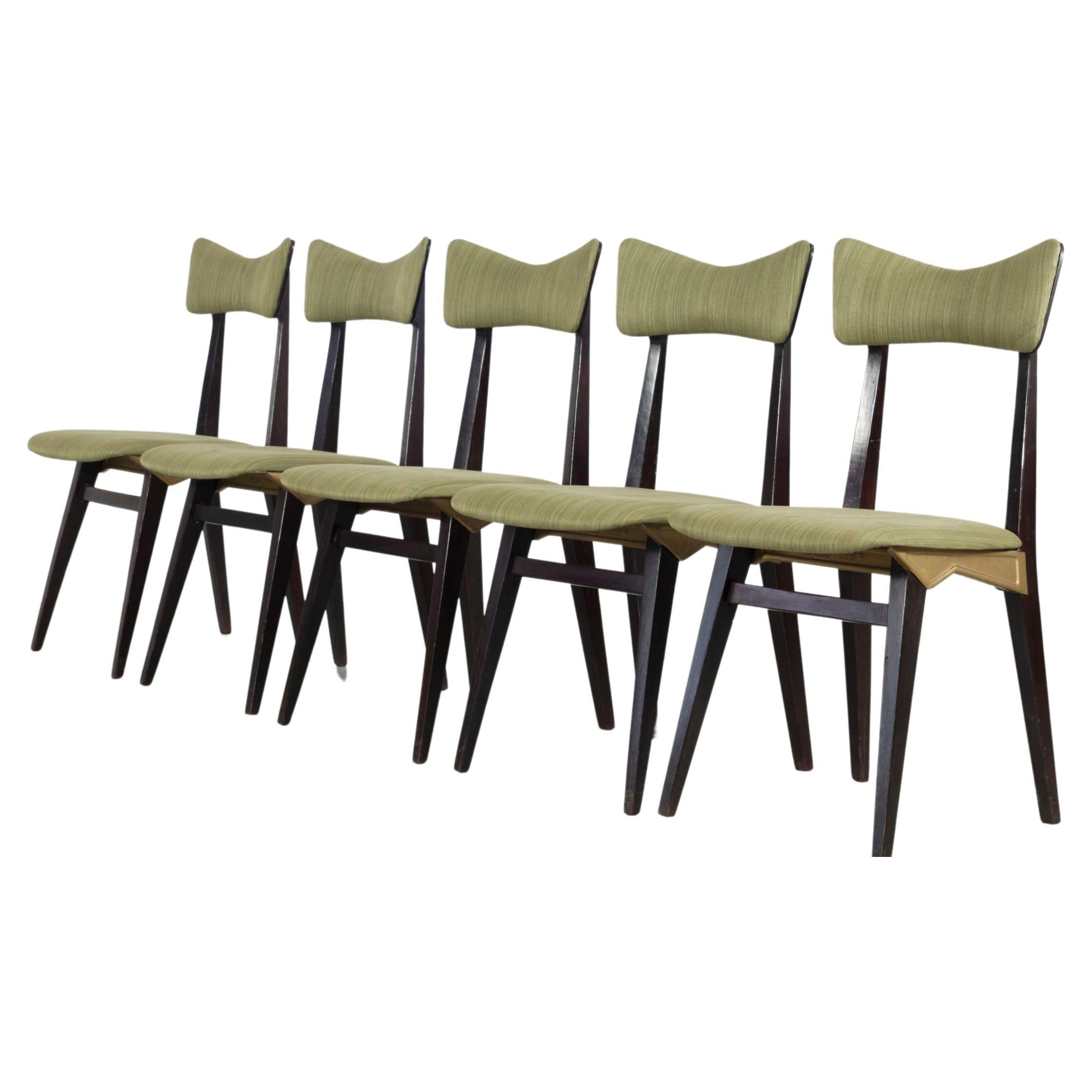 Ensemble de 5 chaises Francor Ospitaletto, Italie, années 50 en vente