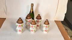 Set of 5 French Ceramic Kitchen Canisters – 1970s Vintage Floral Design