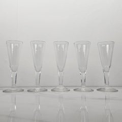 Juego de 5 copas de champán francesas de cristal, ca. 1830