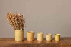Set of 5 French Glazed Terracotta Confit Pots in Graduated Sizes, 19th Century