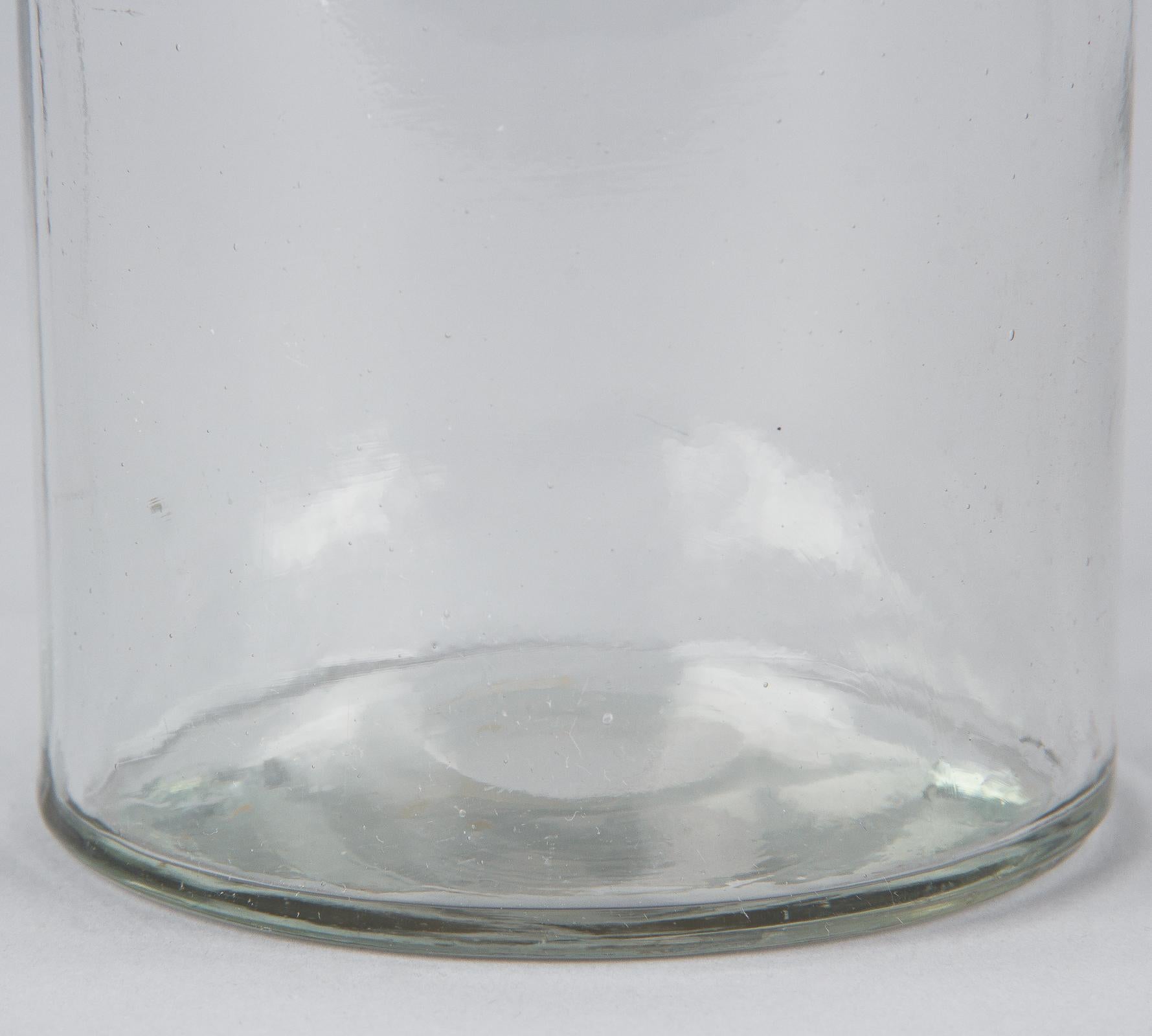 Set of 4 French Hand Blown Pharmacy Glass Jars, Early 1900s  13