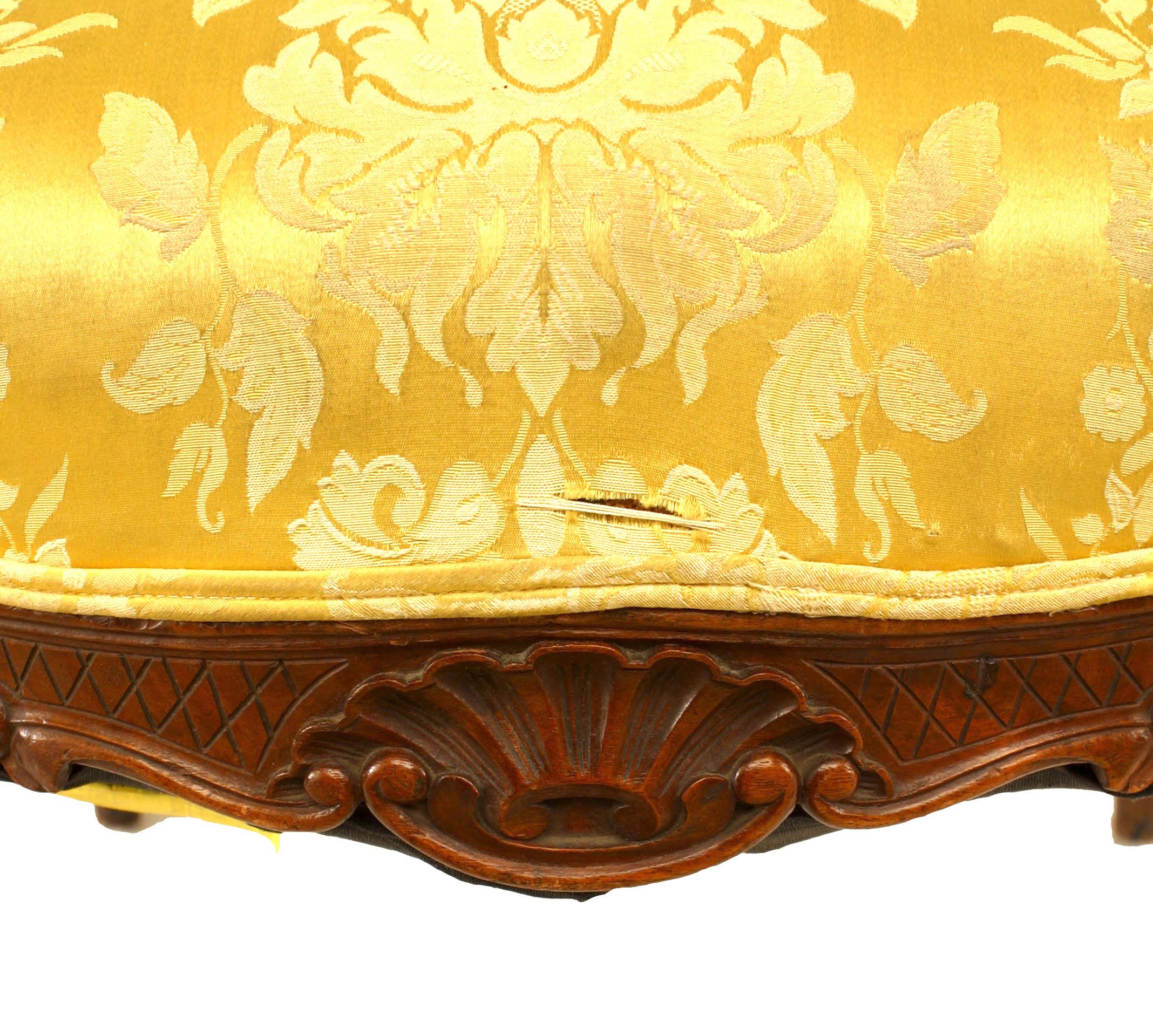 5-teiliges Louis XV.-Wohnzimmer-Set aus Gold und Damast im Angebot 4