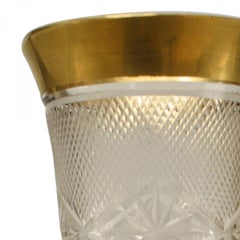 Set of 5 French Victorian Crystal Champagne Glasses