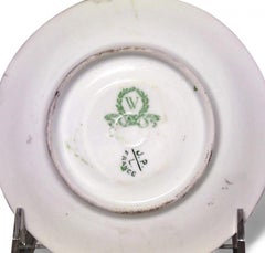 Set of 5 French Victorian Porcelain Floral Teacups