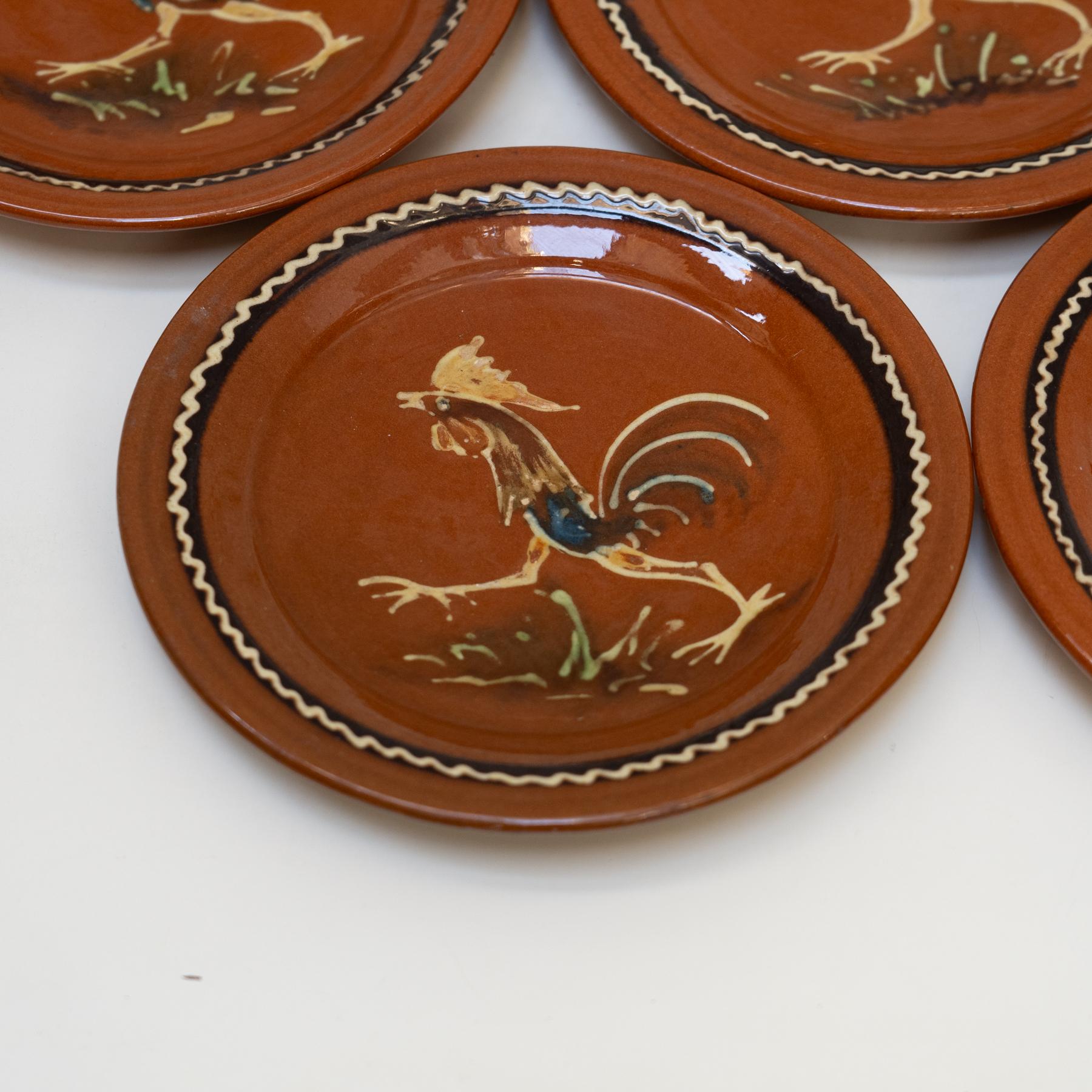 Lote de 5 Platos Gallos Díaz Costa (1960) Francés en venta