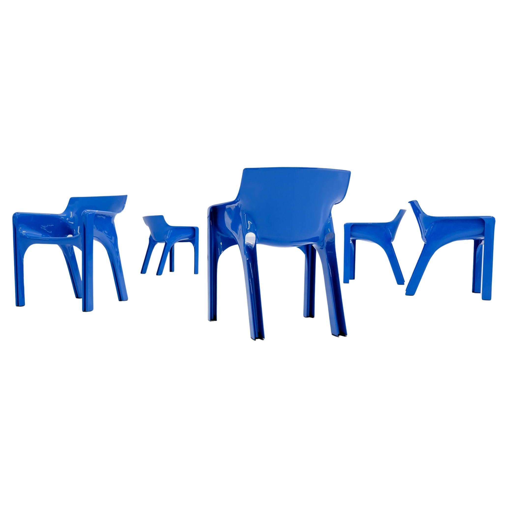 Set of 5 Gaudi Chairs by Vico Magistretti for Artemide, Italy 1970