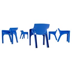 Retro Set of 5 Gaudi Chairs by Vico Magistretti for Artemide, Italy 1970