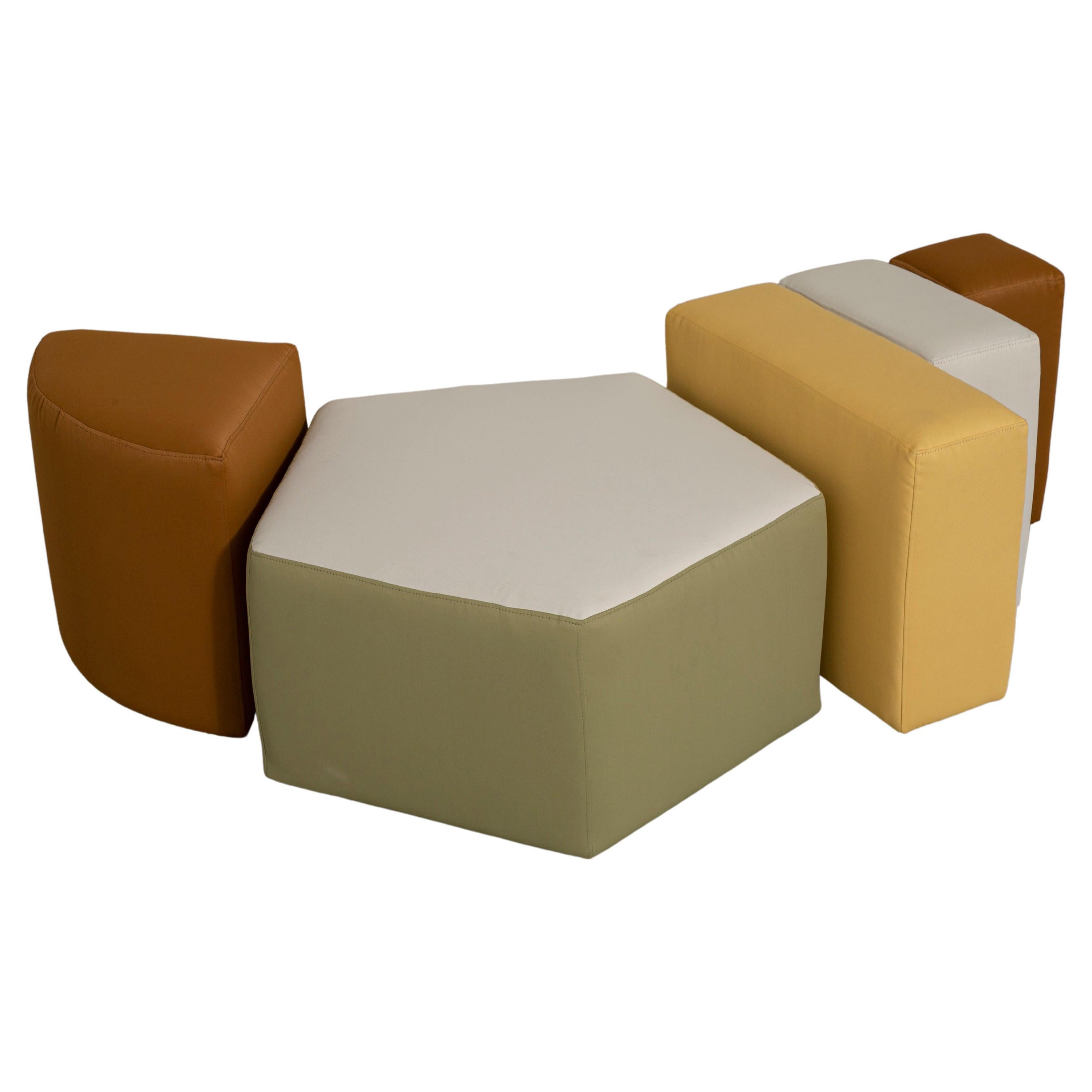 Set of 5 Geometric Blossom Puffs by Sofia Alvarado