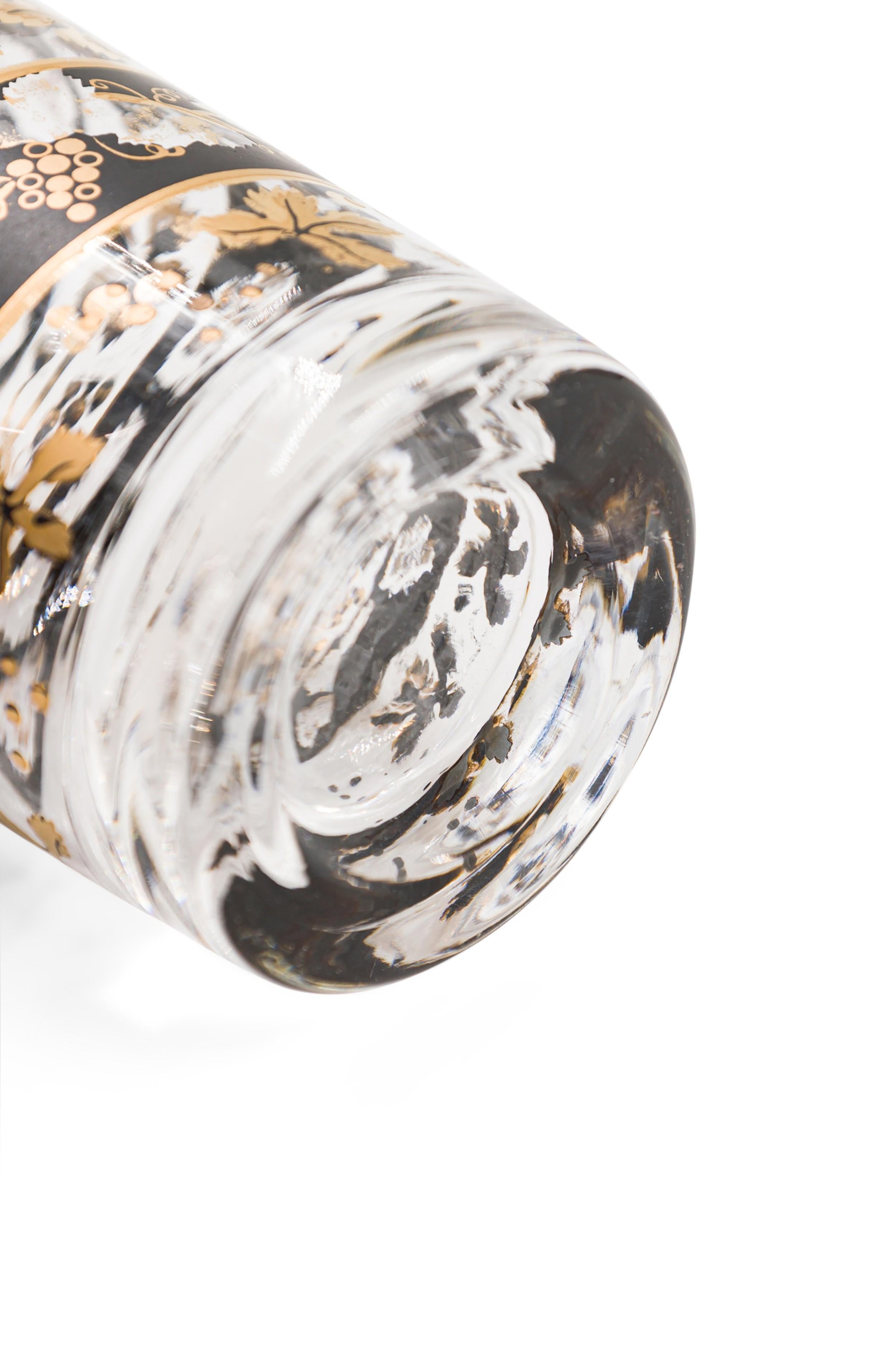 Juego de 5 copas americanas de mediados de siglo Georges Briard, negras y doradas Vidrio en venta