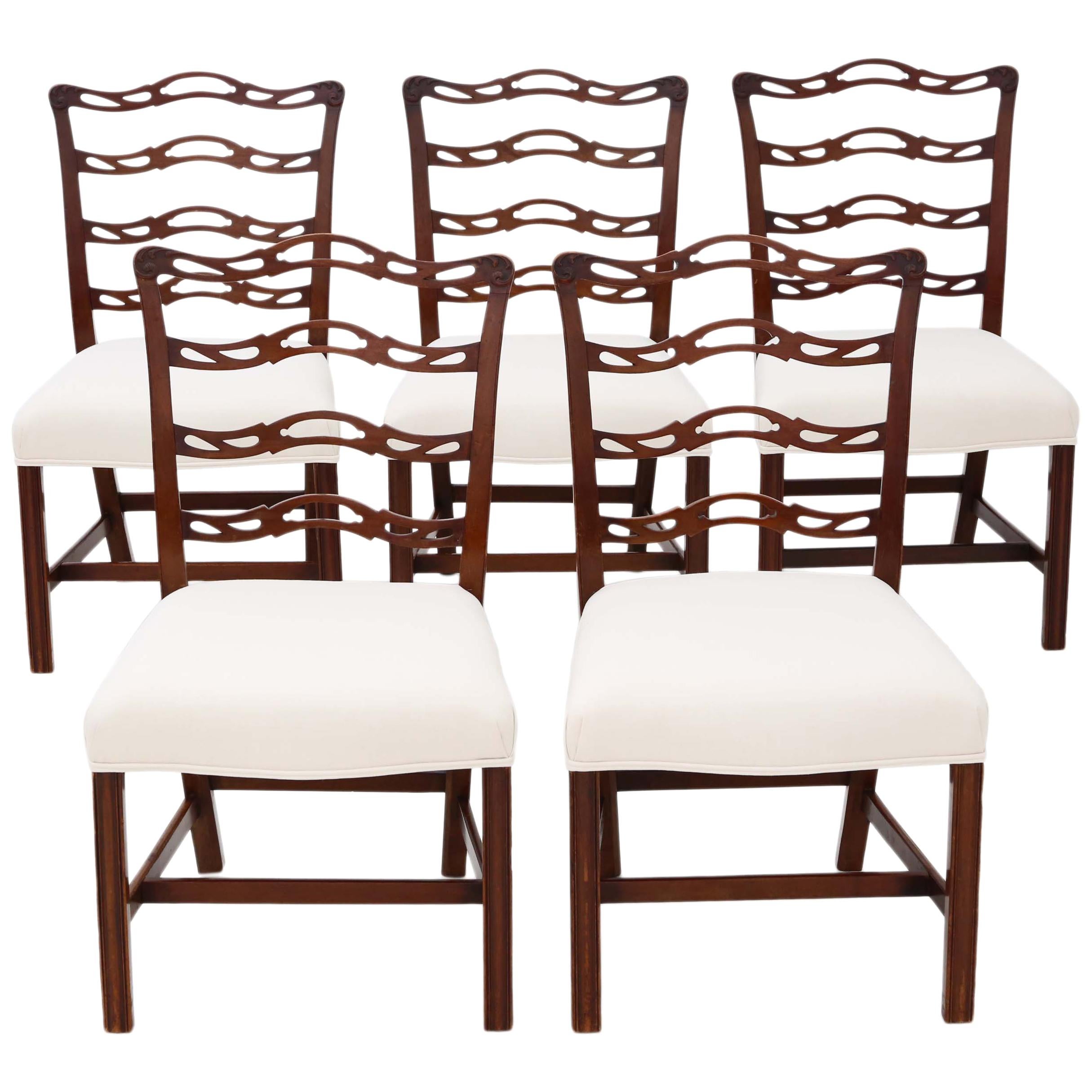 Set of 5 Georgian Revival Mahogany Dining Chairs