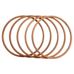 Set di 5 anelli Hula Hoop in legno tedesco di metà secolo
