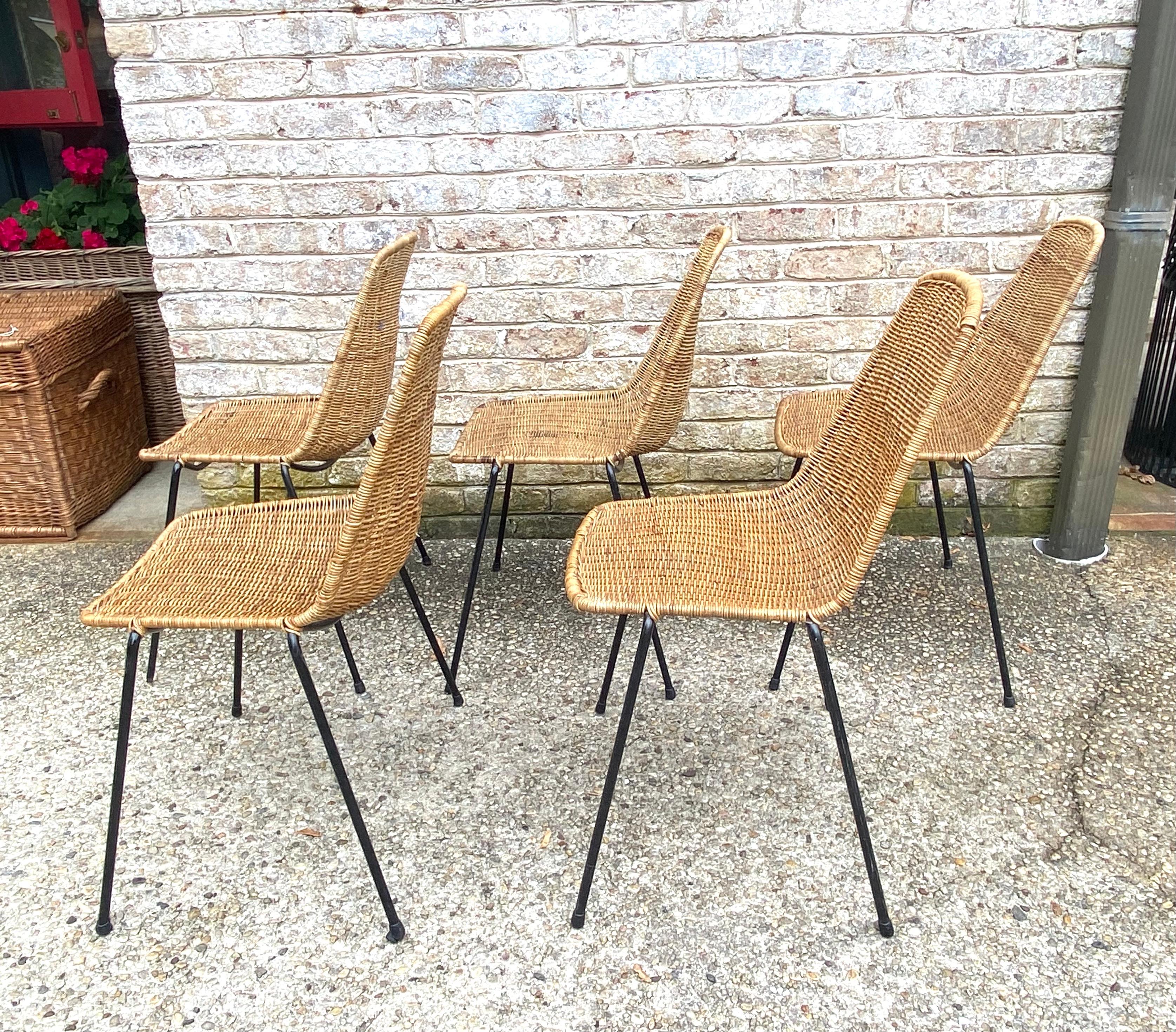 Set of 5 Gian Franco Legler Basket Chairs For Sale 4