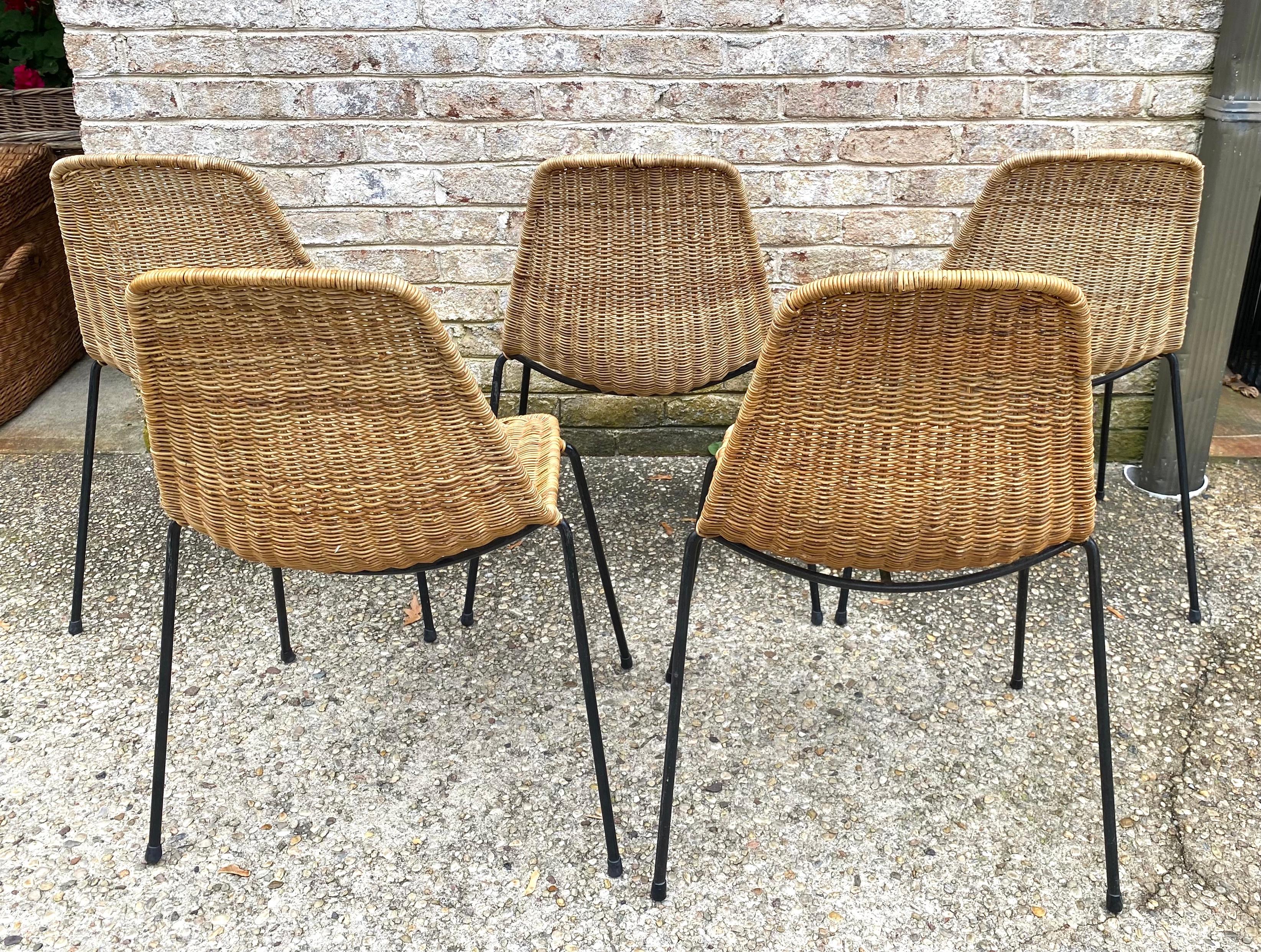 Set of 5 Gian Franco Legler Basket Chairs For Sale 7