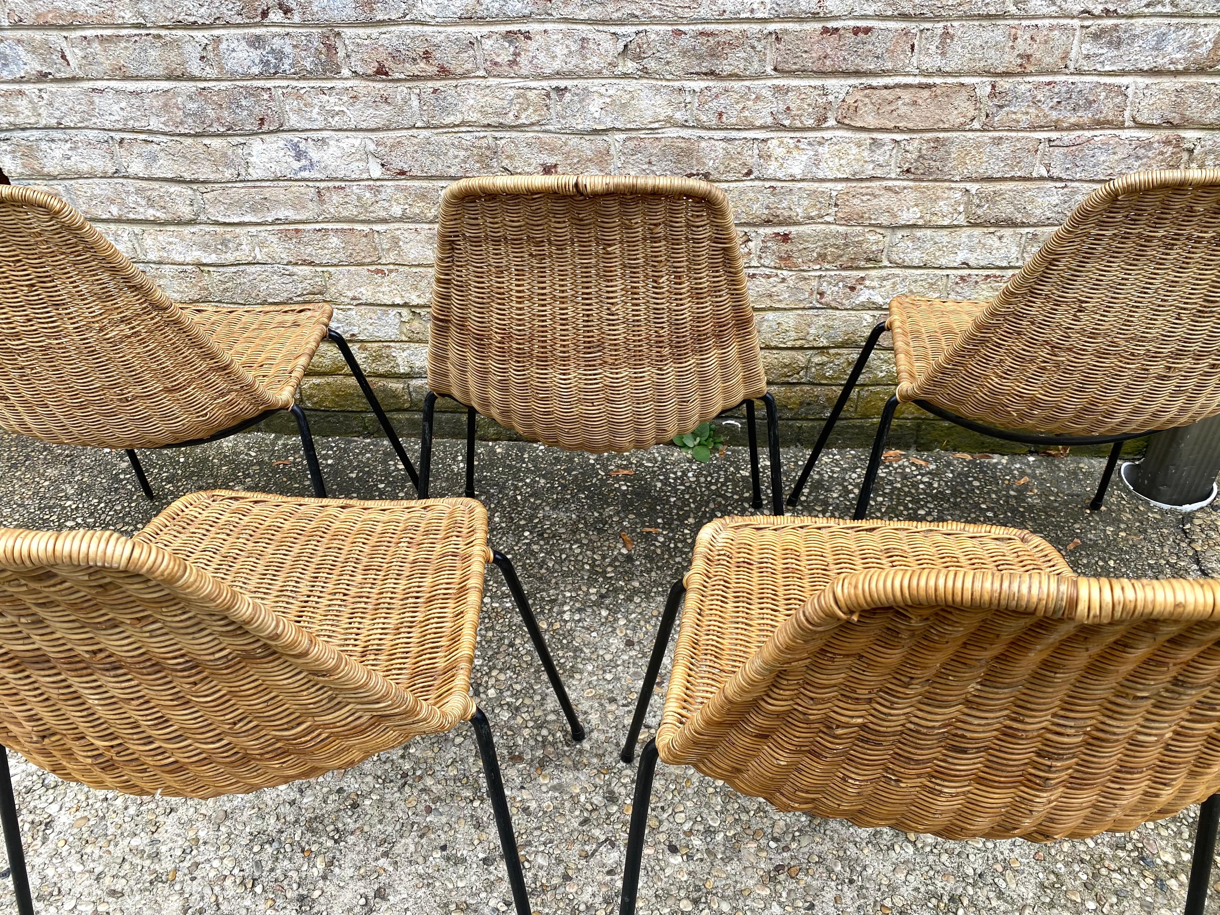 Set of 5 Gian Franco Legler Basket Chairs For Sale 8