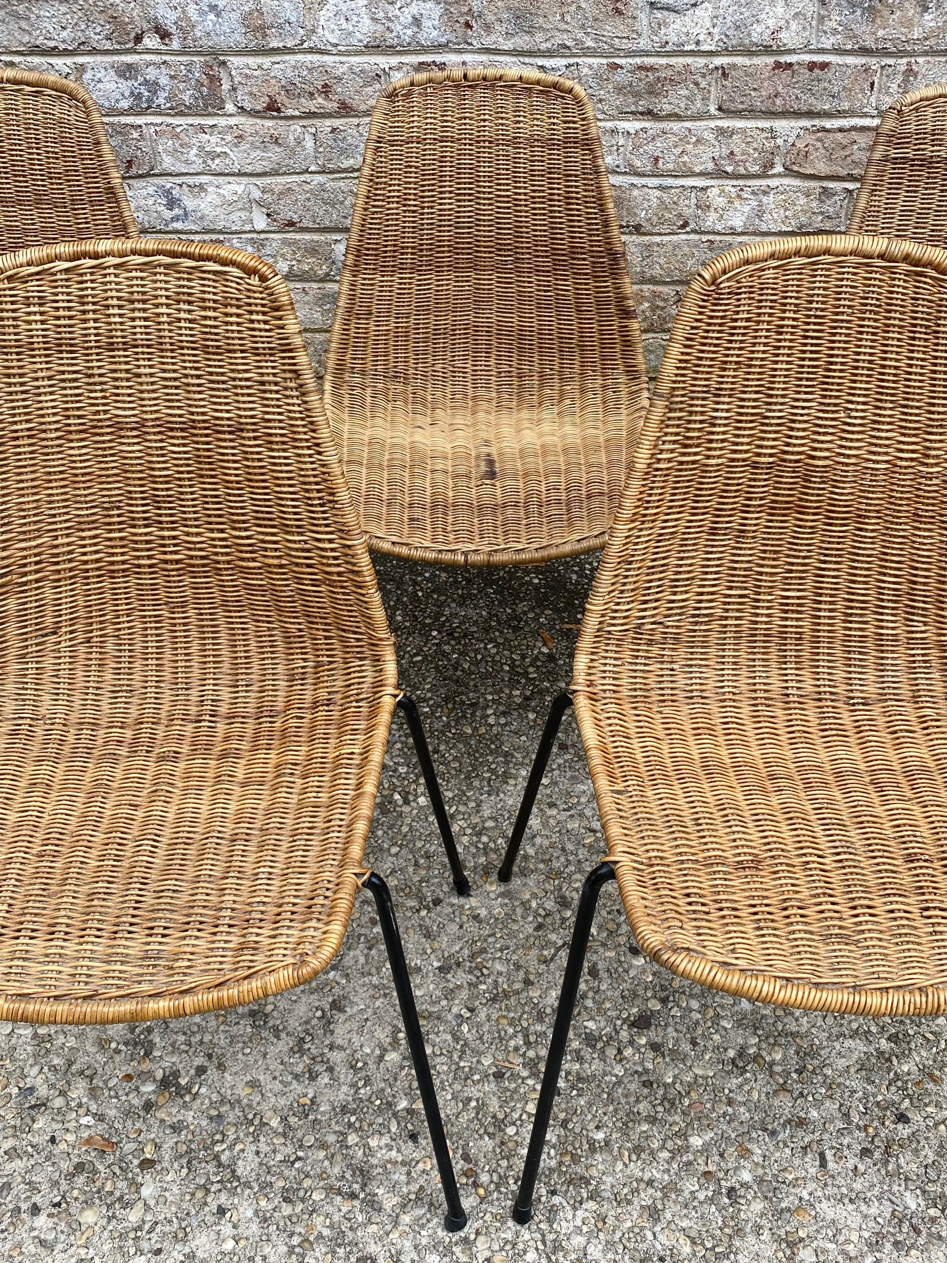 Set of 5 Gian Franco Legler Basket Chairs In Good Condition For Sale In East Hampton, NY