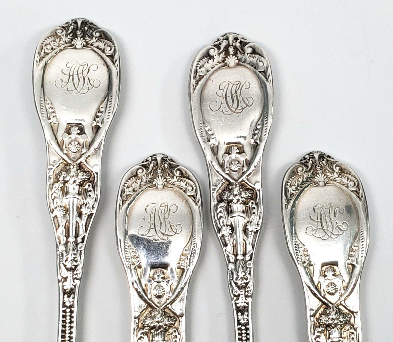 Set of 5 Gorham Mythologique Sterling Silver Teaspoons Multi Monos 1