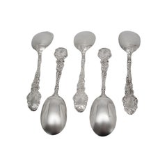 Lot de 5 petites cuillères à glace Gorham Versailles en argent sterling avec monogramme