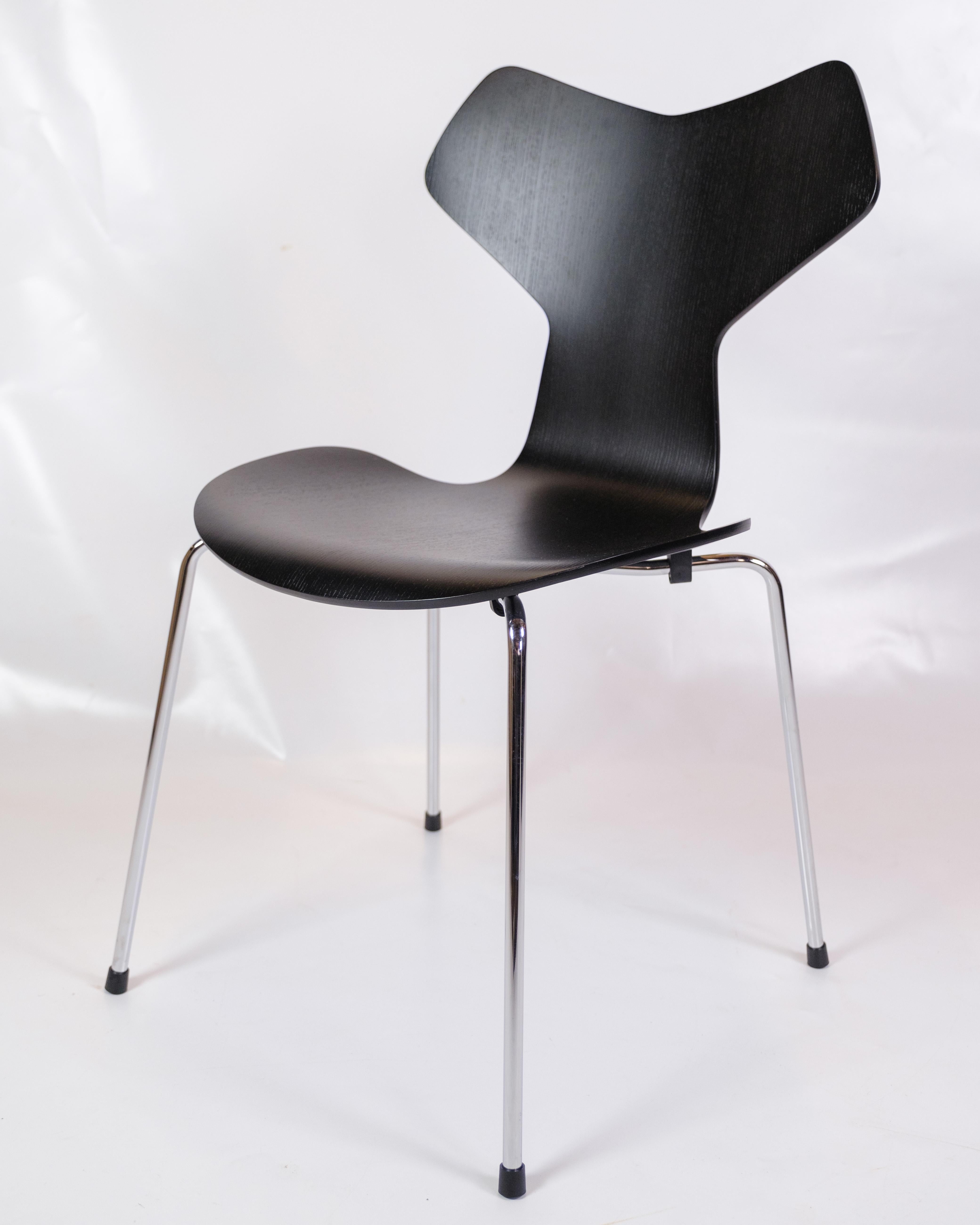 Mid-Century moderno Set di 5 sedie Grand Prix Modello 3130 Di Arne Jacobsen Per Fritz Hansen