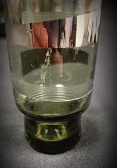 Set of 5 Green Vintage Crystal Liqueur Glasses - 2Y174