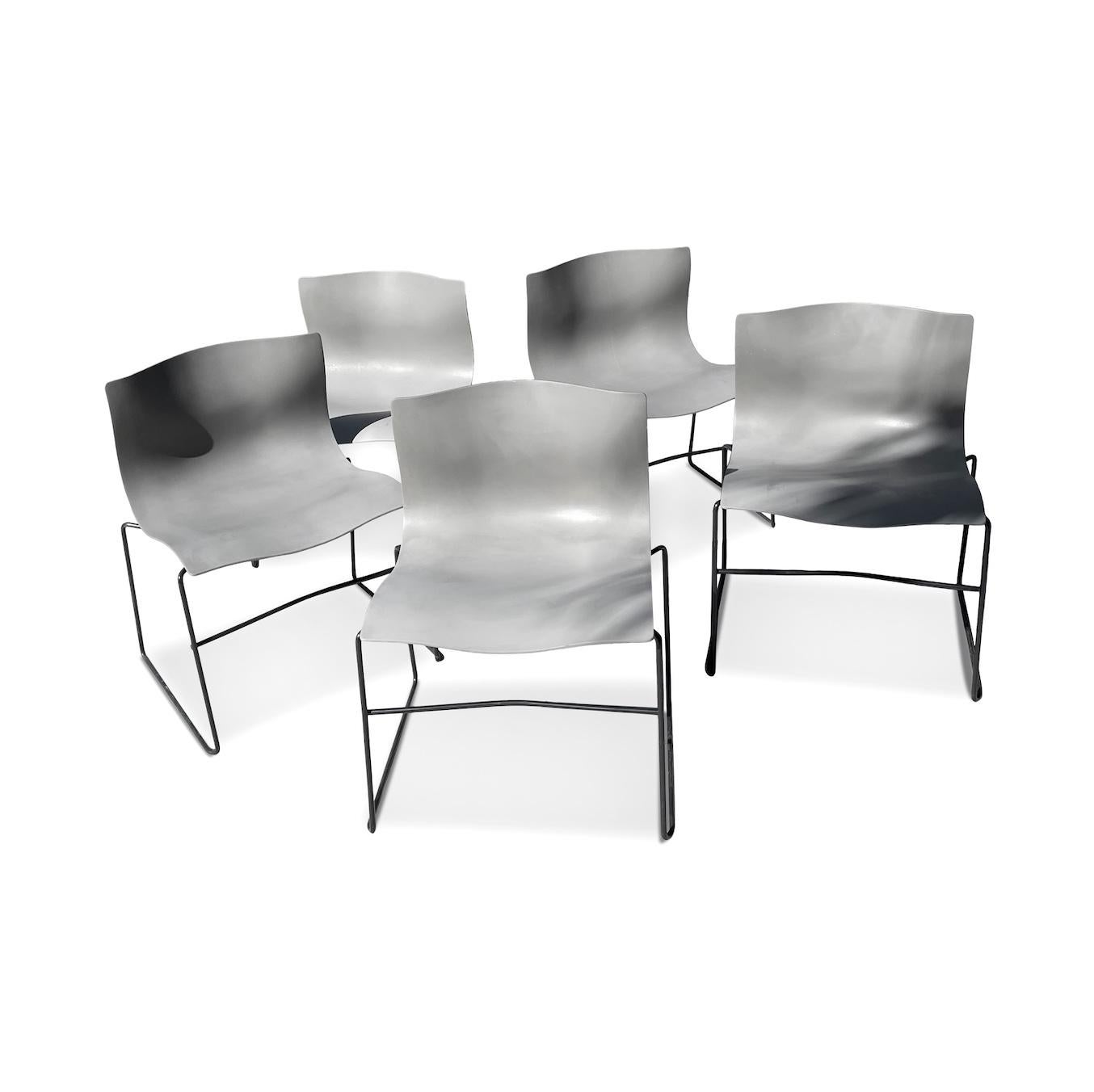 An iconic duo in modern design, Lella and Massimo Vignelli designed the Handkerchief Chair for Knoll in 1983 and it was released in 1985. Stackable with a generous seat and back, as well as organic lines suggestive of a handkerchief floating in the