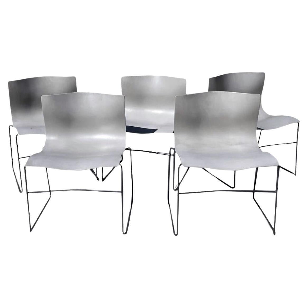 Set of 5 Grey Handkerchief Chairs by Lella and Massimo Vignelli for Knoll