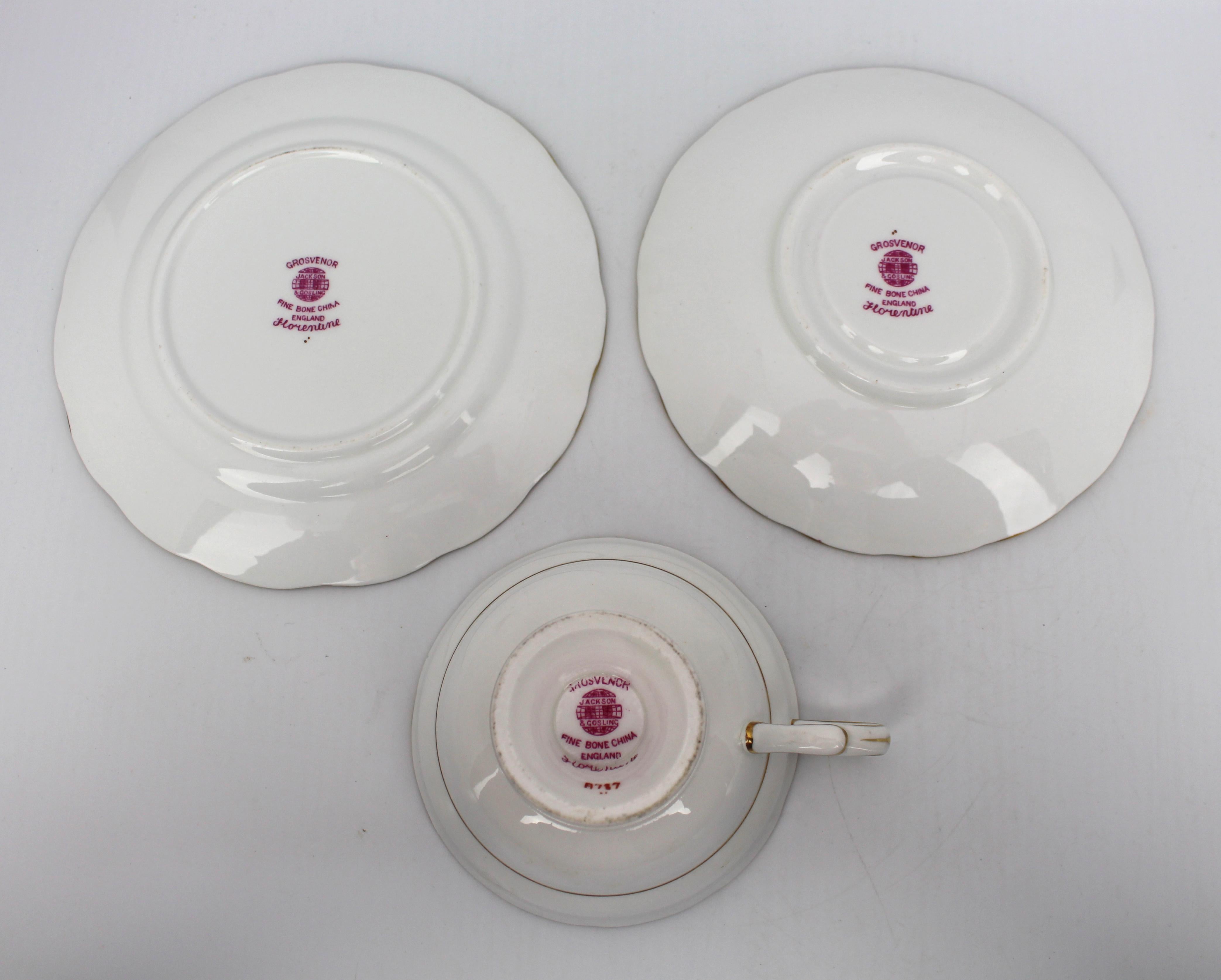 Set di 5 Trio Grosvenor Jackson & Gosling Horentine, 1910 ca. in vendita 1