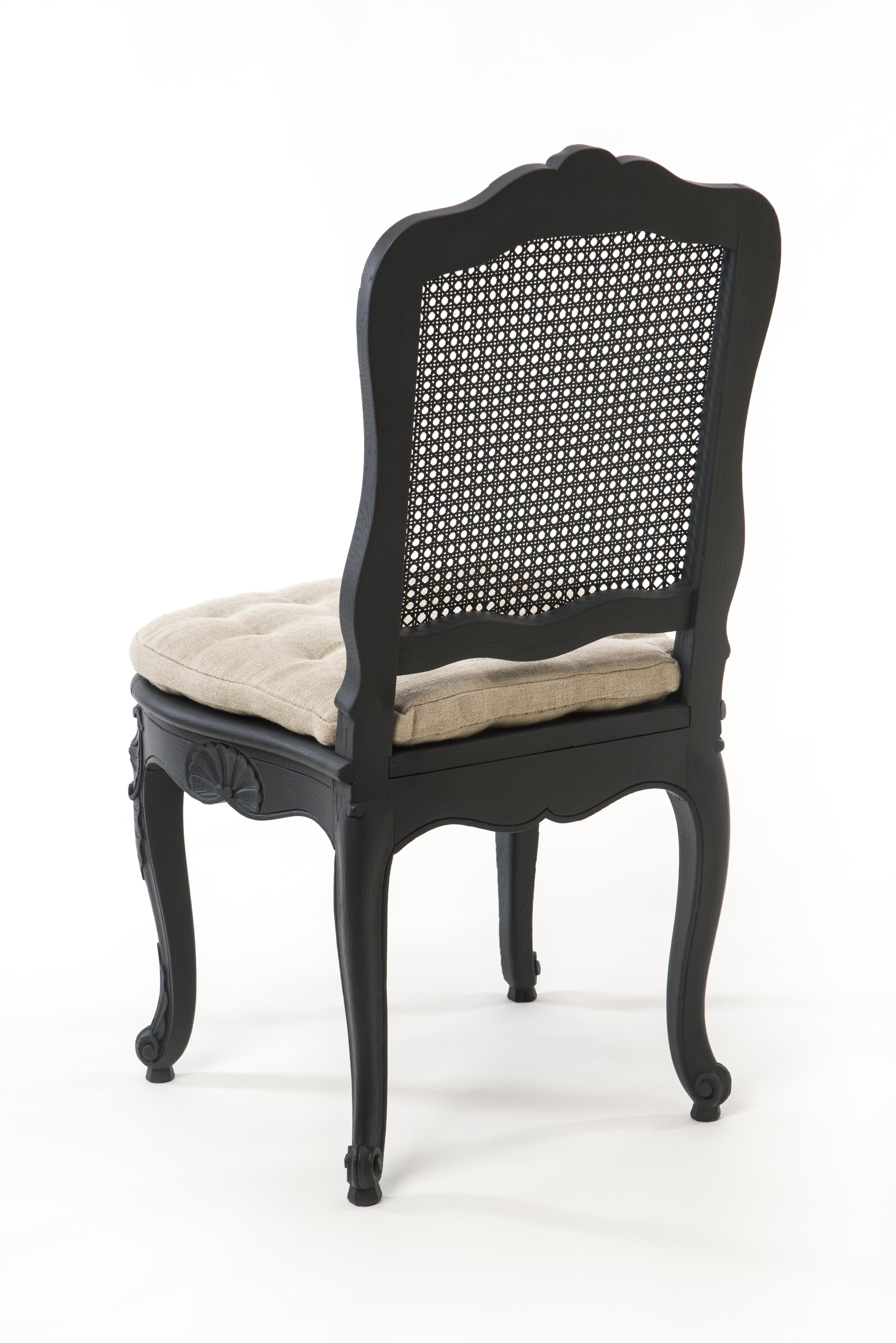 Satz von 5 Stühlen im Gustavianischen Stil mit Sitz und Rückenlehne aus Korbweide (Unbekannt) im Angebot
