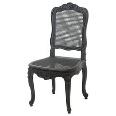 Set of 5 Gustavian Styled Chairs with Wicker Seat and Backrest