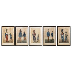 Set of 5 Hand Colored Prints of Garde Imperiale