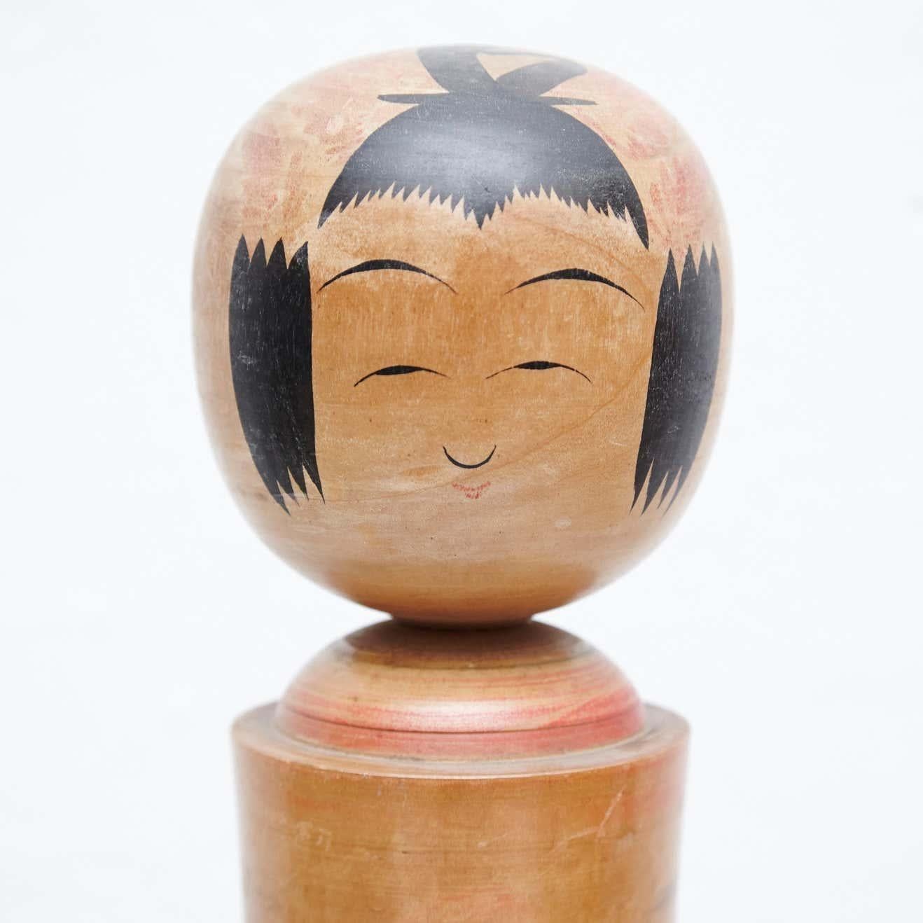 Set of 5 Handmade Japanese Kokeshi Dolls from the Early 20th Century In Good Condition For Sale In Barcelona, ES