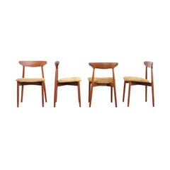Set of 5 Harry Ostergaard Model 59 Dining Chairs in Teak and Nubuck Leather