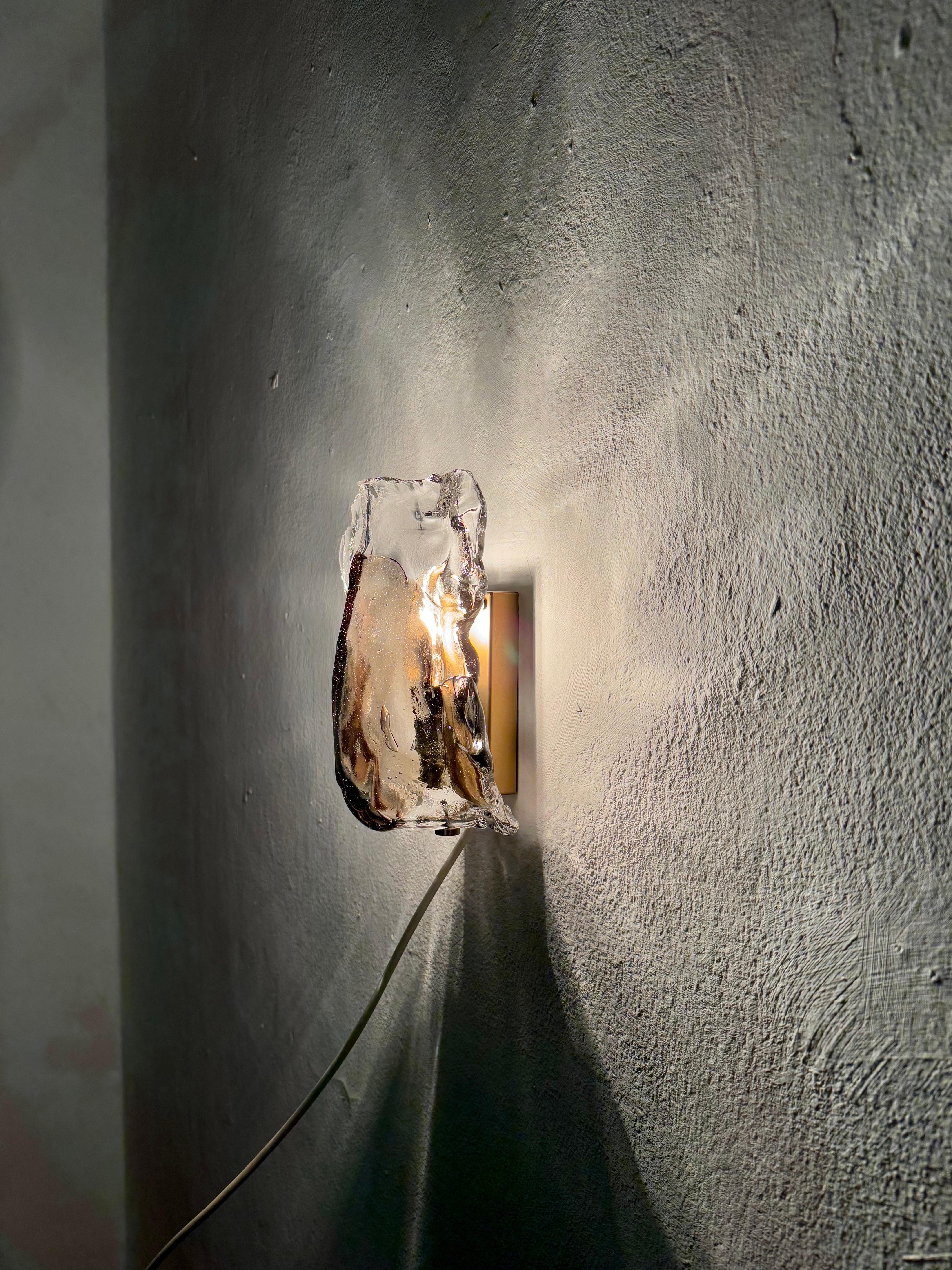 Juego de 5 lámparas de pared de cristal Ice de J.T. Kalmar en venta 6