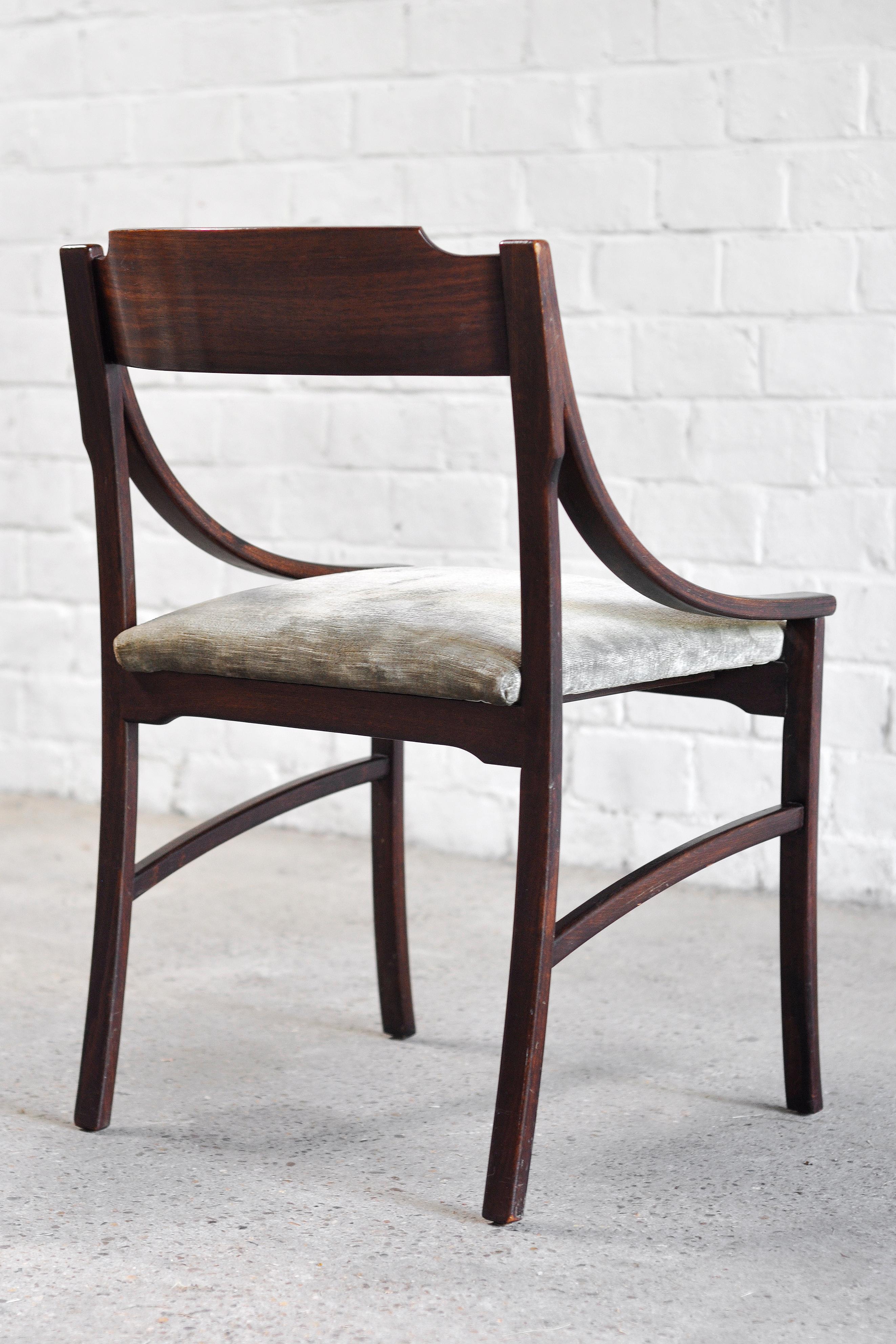 Mid-20th Century Set of 5 Ico Parisi Italian Rosewood Dining Chairs, 1960's