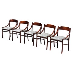 Set of 5 Ico Parisi Italian Rosewood Dining Chairs, 1960's
