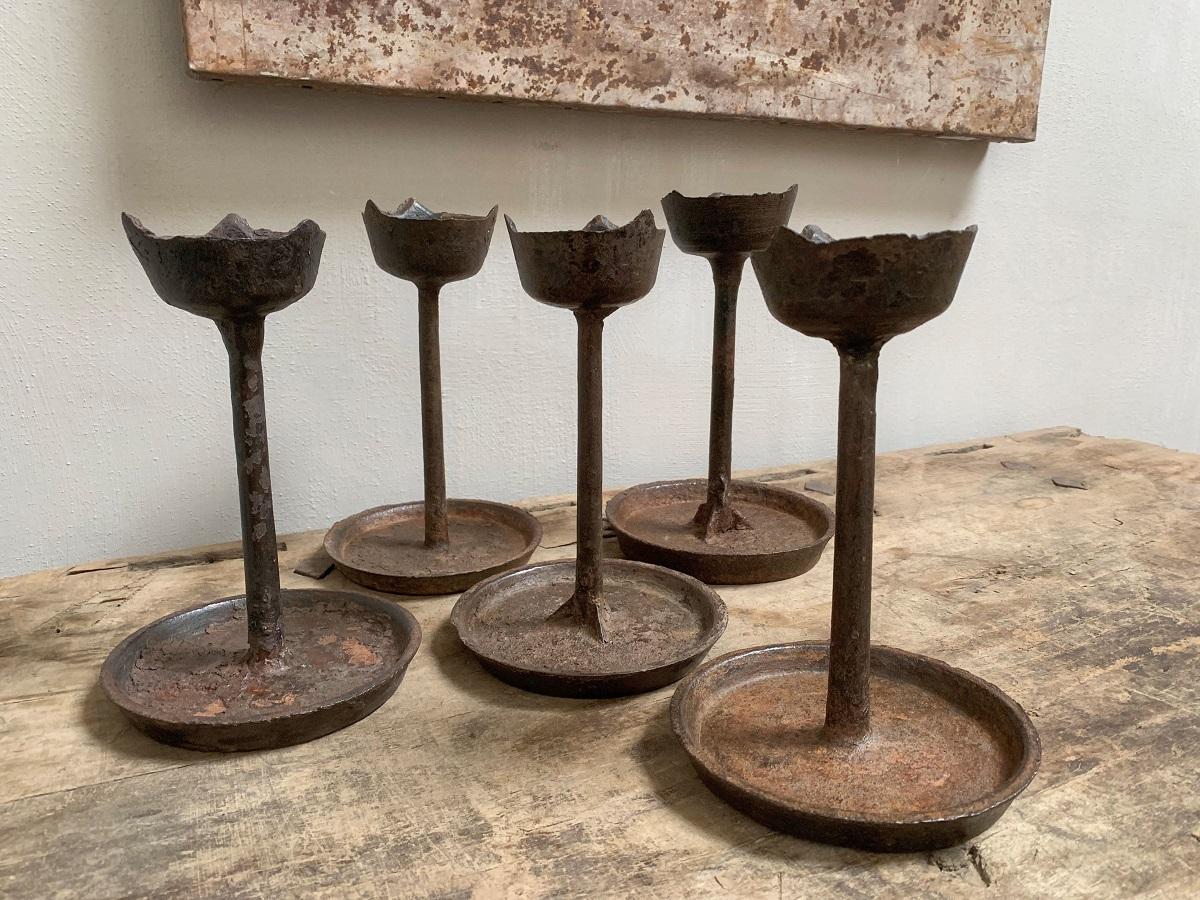 Set of 5 Iron Candlestick Holders 3