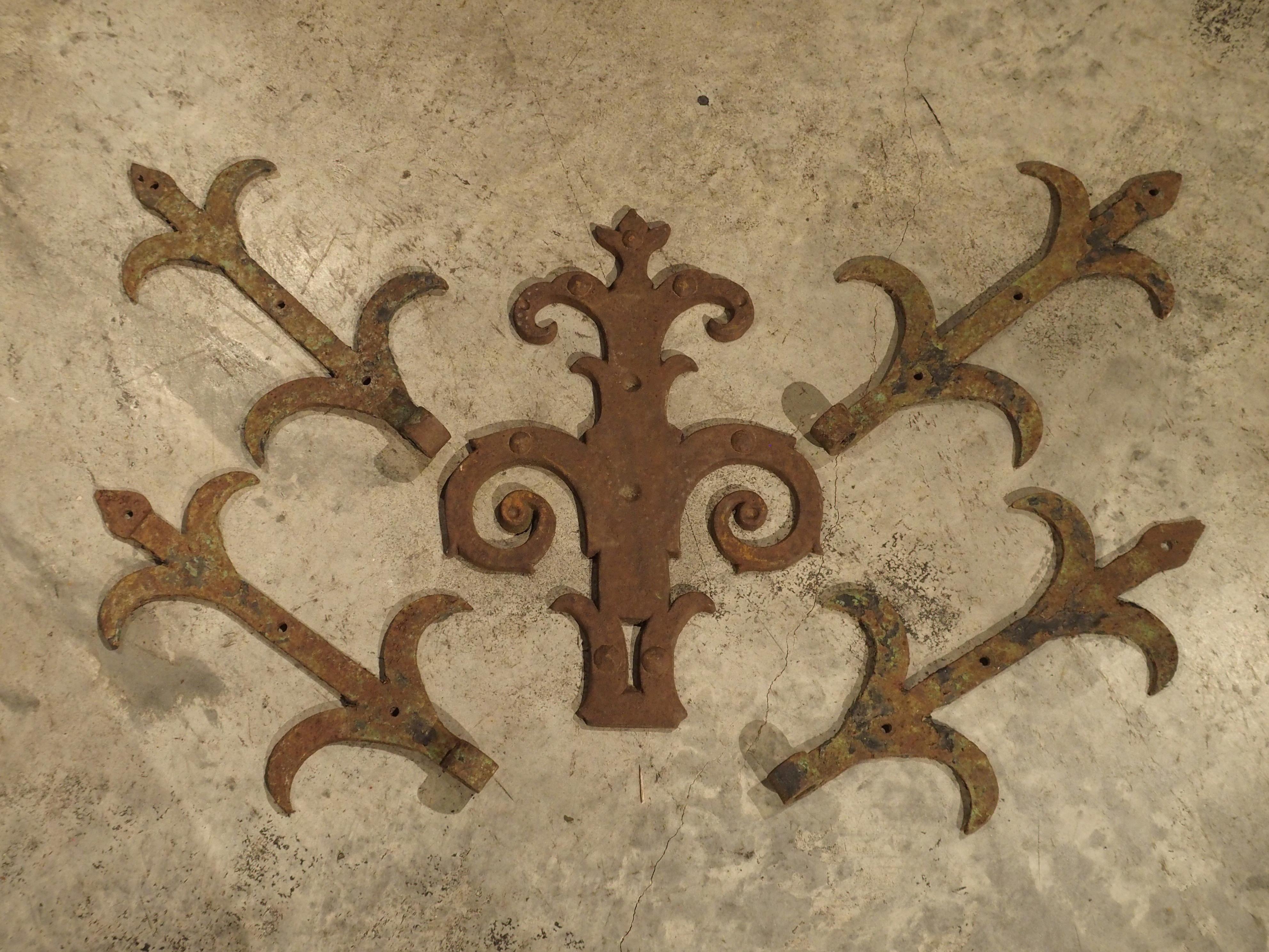 Set of 5 Iron Door Straps from France 7