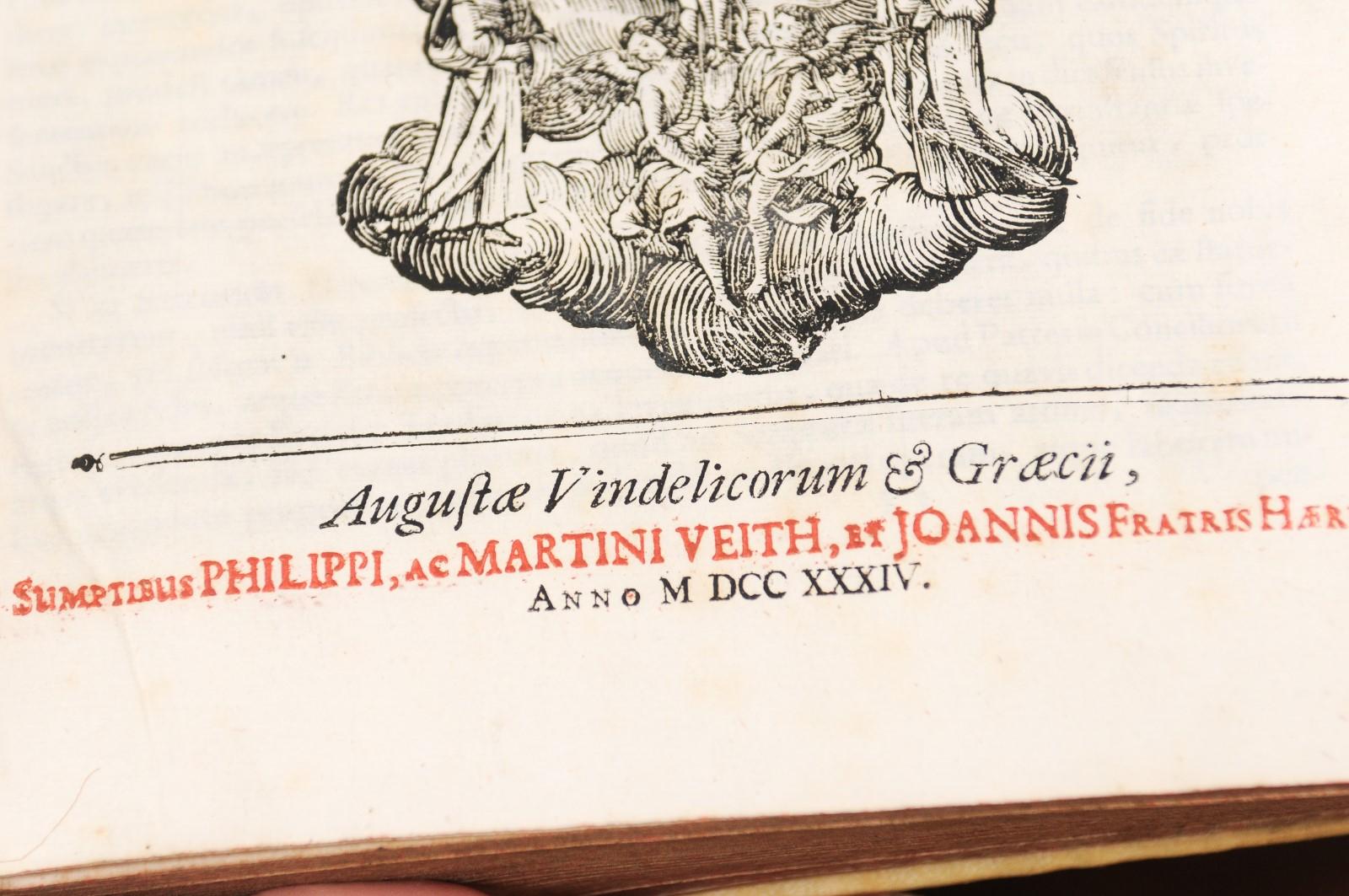 Set of 5 Italian 18th Century Vellum Books in Light Cream Color 2