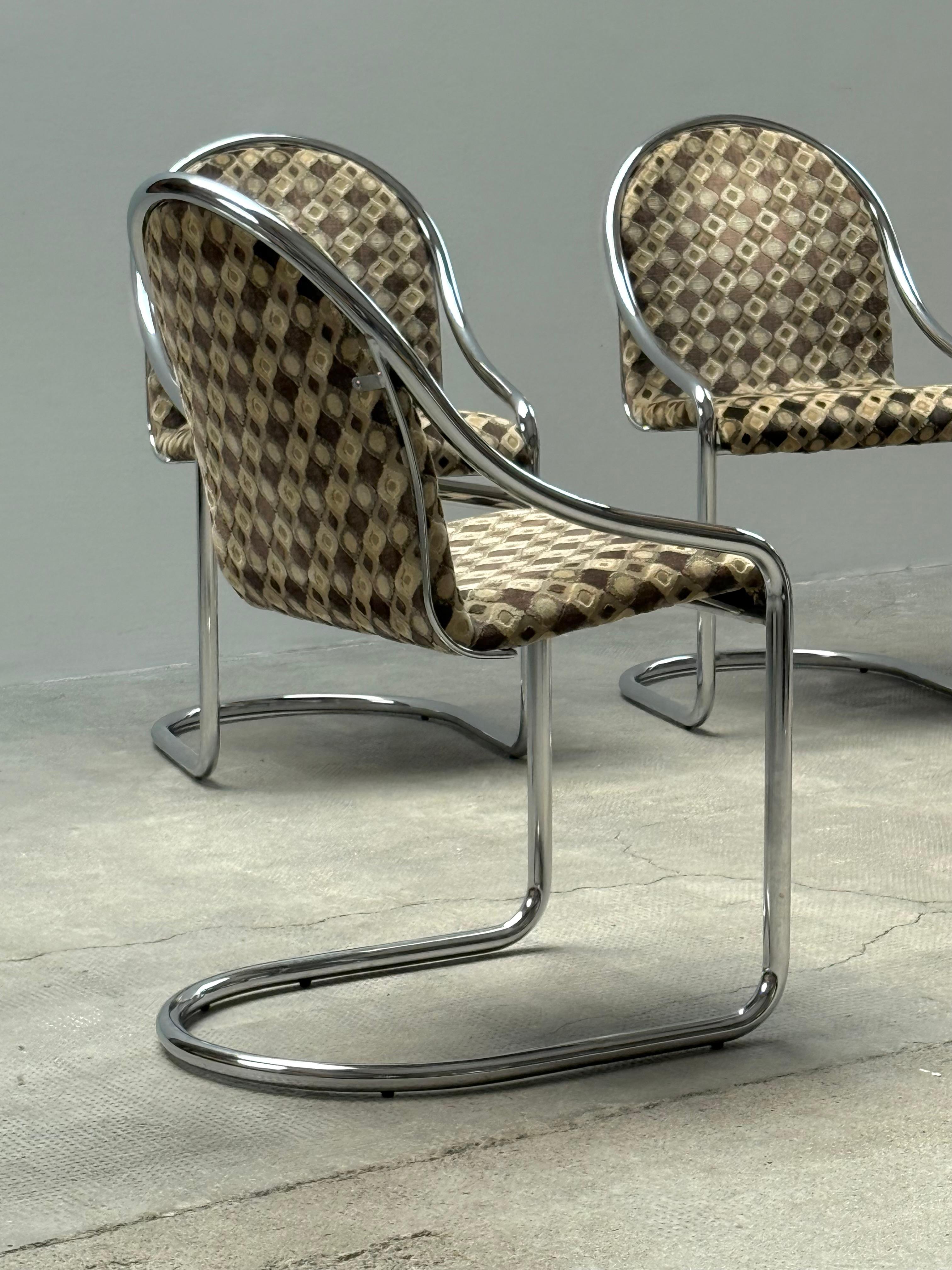 Italian SET OF 5 ITALIAN CANTILEVER DINING CHAIRS IN THE STYLE OF GASTONE RINALDI 1960s For Sale